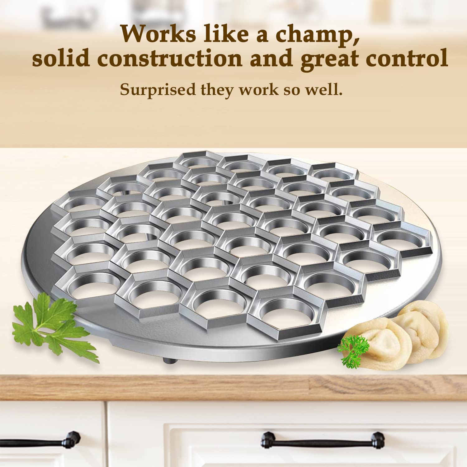 Russian Pelmeni Maker - 37 Hole Aluminum Alloy Dumpling Mold for Handmade Ravioli & Dumplings | Perfect for Traditional Russian Cuisine & Home Cooking