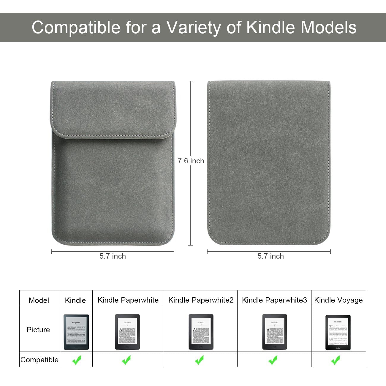 GUKSRASO Kindle Sleeve Case Cover - Compatible with Kindle 2022, 2019, Paperwhite (6
