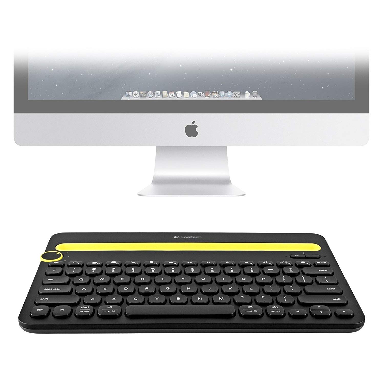 Logitech K480 Multi-Device Wireless Bluetooth Keyboard - Compatible with Windows, Mac, iPad, Android & Smartphones (Black) - Bulk Packaging - Perfect for Home Office, Remote Work & Multi-Tasking