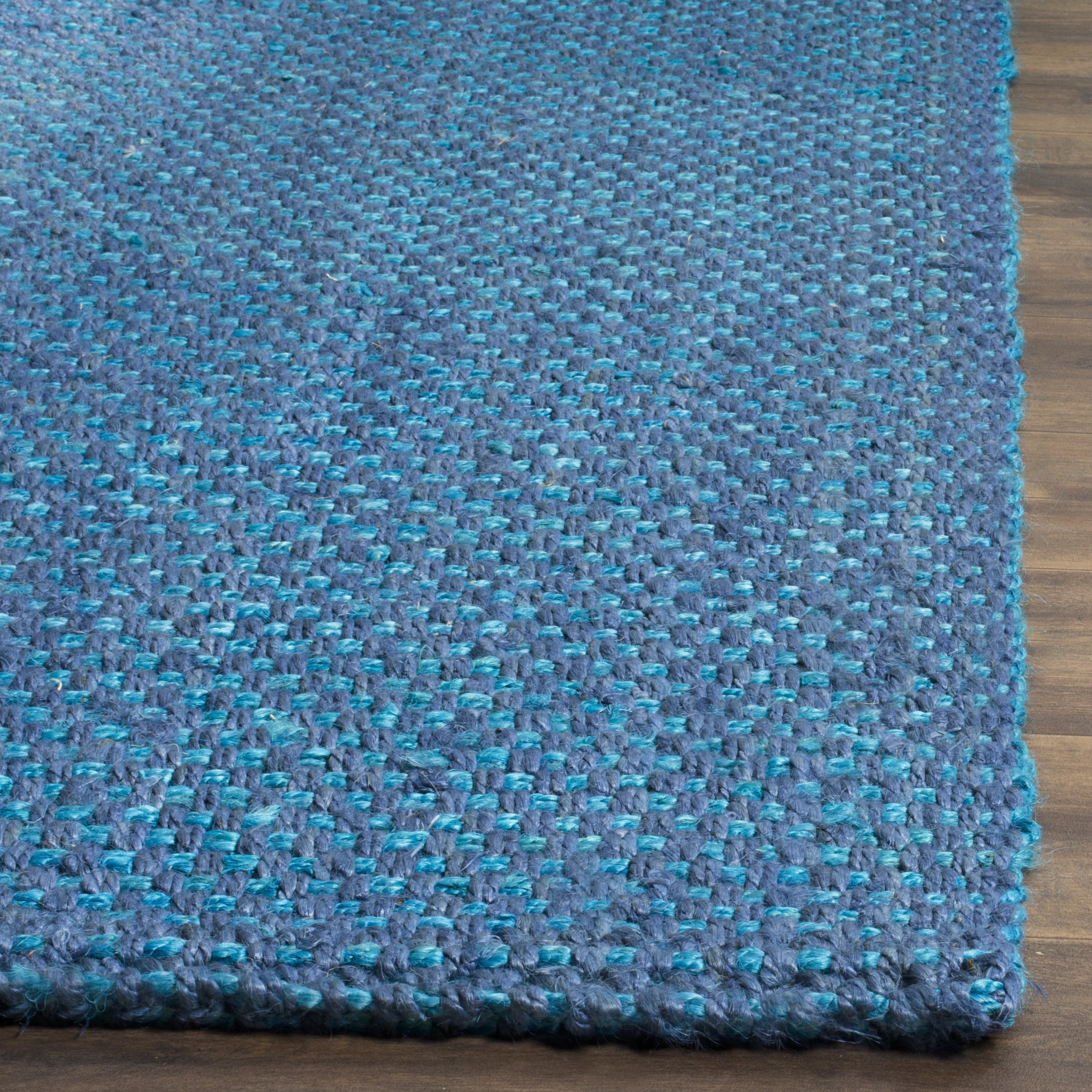 SAFAVIEH Handmade Jute Area Rug 10' x 14' - Natural Fiber Blue Floor Rug for Living Room, Bedroom & High Traffic Areas | Durable & Stylish Home Decor (NF262C) | Perfect for Boho Chic, Farmhouse & Coastal Interior Design Styles