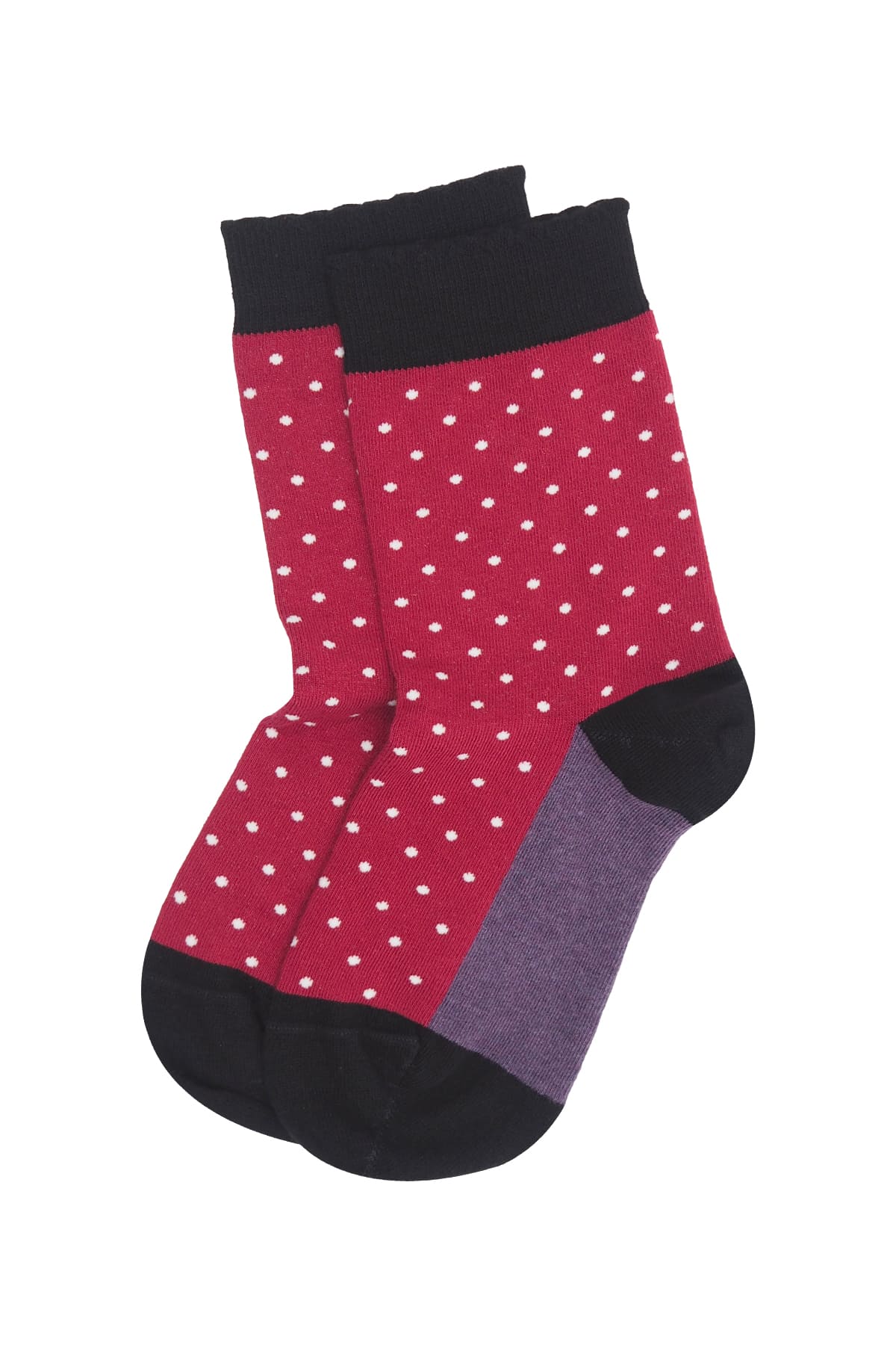 Organic Cotton Polka Dot Socks for Women - Burgundy Red | Comfortable & Breathable Casual Socks for Everyday Wear, Work, and Home