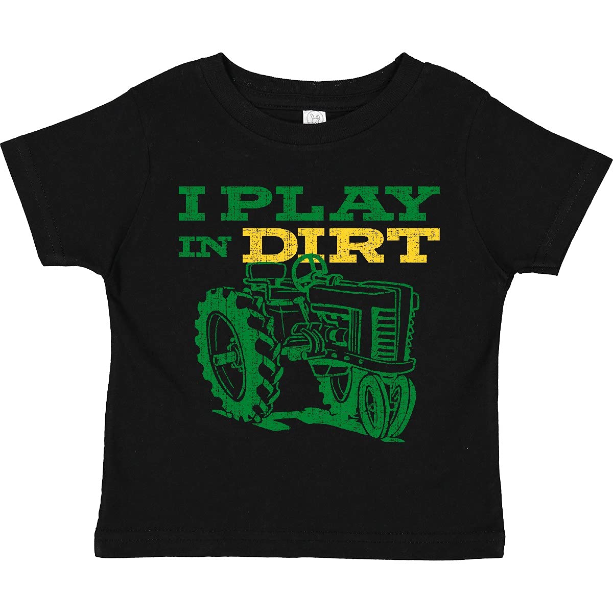 Inktastic Play in Dirt Tractor Toddler T-Shirt - Cute Farm Theme Cotton Tee for Boys & Girls - Perfect for Outdoor Play, Farm Visits & Casual Wear