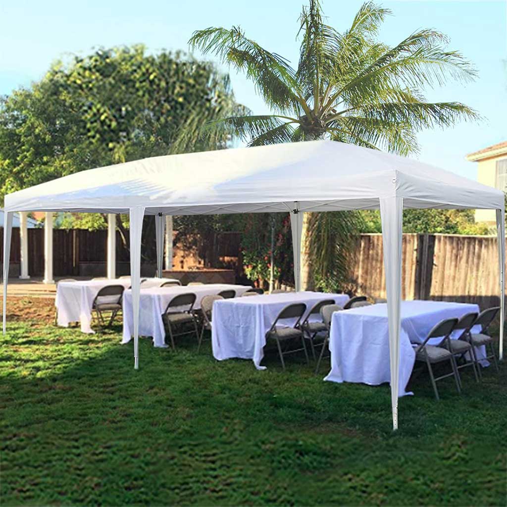 10' x 20' White Pop Up Canopy Tent with Removable Sidewalls - Outdoor Party, Camping, Beach & Event Shelter for Picnics, Markets & Backyard Gatherings