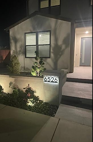 Solar LED Custom Backlit Signs - Light Up House Numbers & Address Plaques - 5 Inch Horizontal, Lemon Milk Font, Warm White - Eco-Friendly Recyclable Material for Home, Business & Outdoor Decor