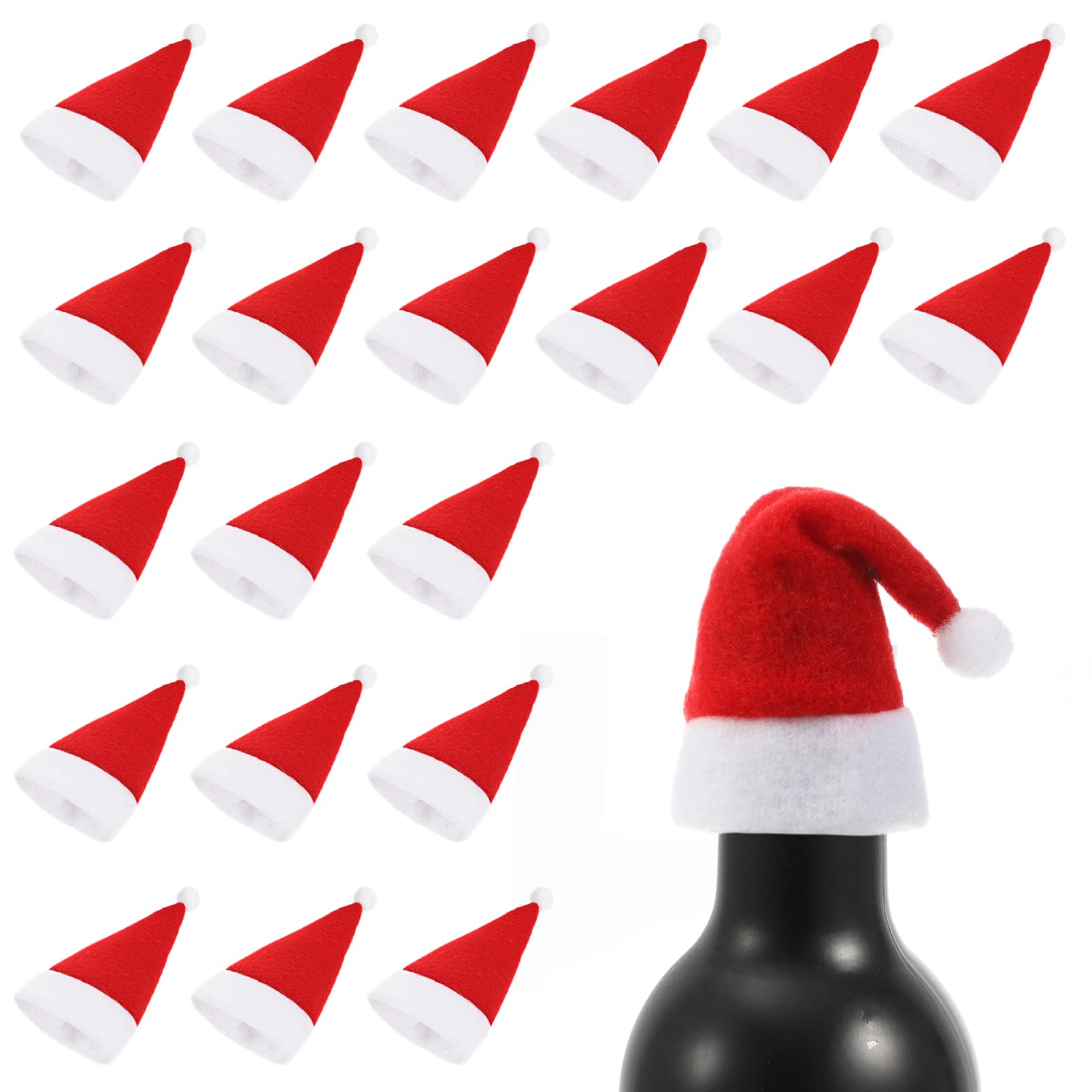 ABOOFAN 30pcs Mini Santa Hats for Christmas Crafts, Party Supplies & Decorations - Tiny Santa Hats for Wine Bottles, Silverware Holders, Table Centerpieces - Perfect for Holiday Parties, DIY Projects & Festive Home Decor