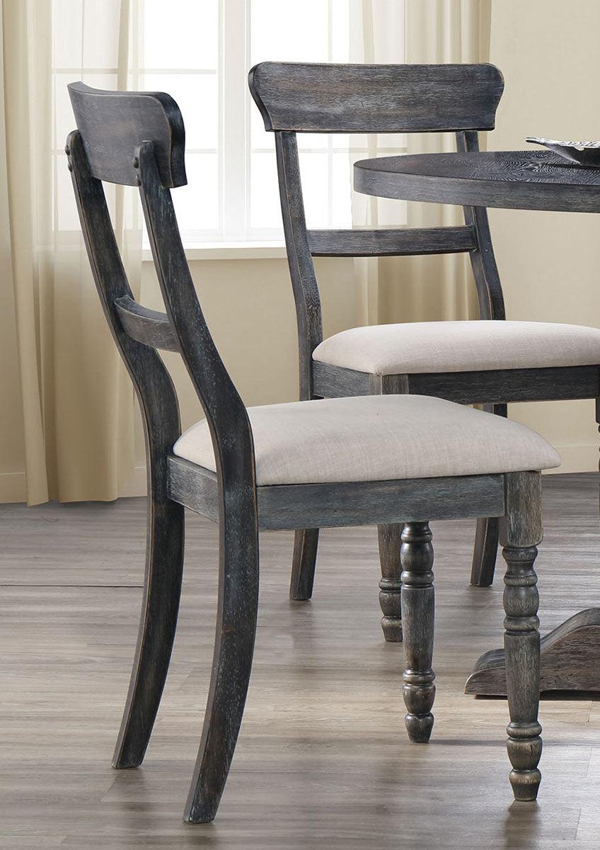 Acme Furniture Wallace Side Chairs - Set of 2 Light Brown Weathered Gray Dining Chairs for Kitchen, Dining Room & Office | 74642