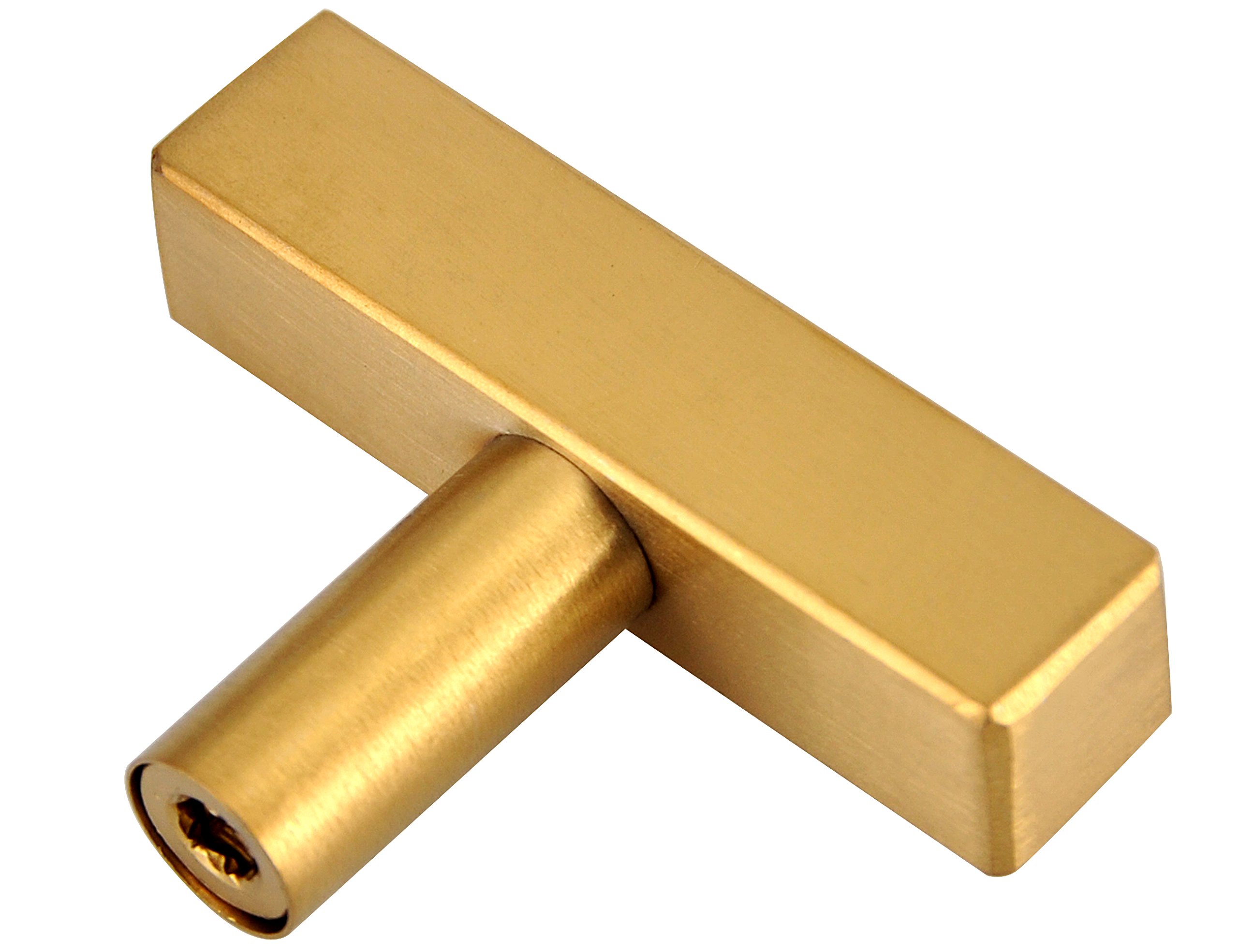 TMC Gold Cabinet Handles - 50 Pack 2 Inch (50mm) Stainless Steel Square Single Hole Pulls for Kitchen & Bathroom Cabinets - Premium Hardware for Drawers, Wardrobes & Furniture (THD1212GD-50PAMZ)