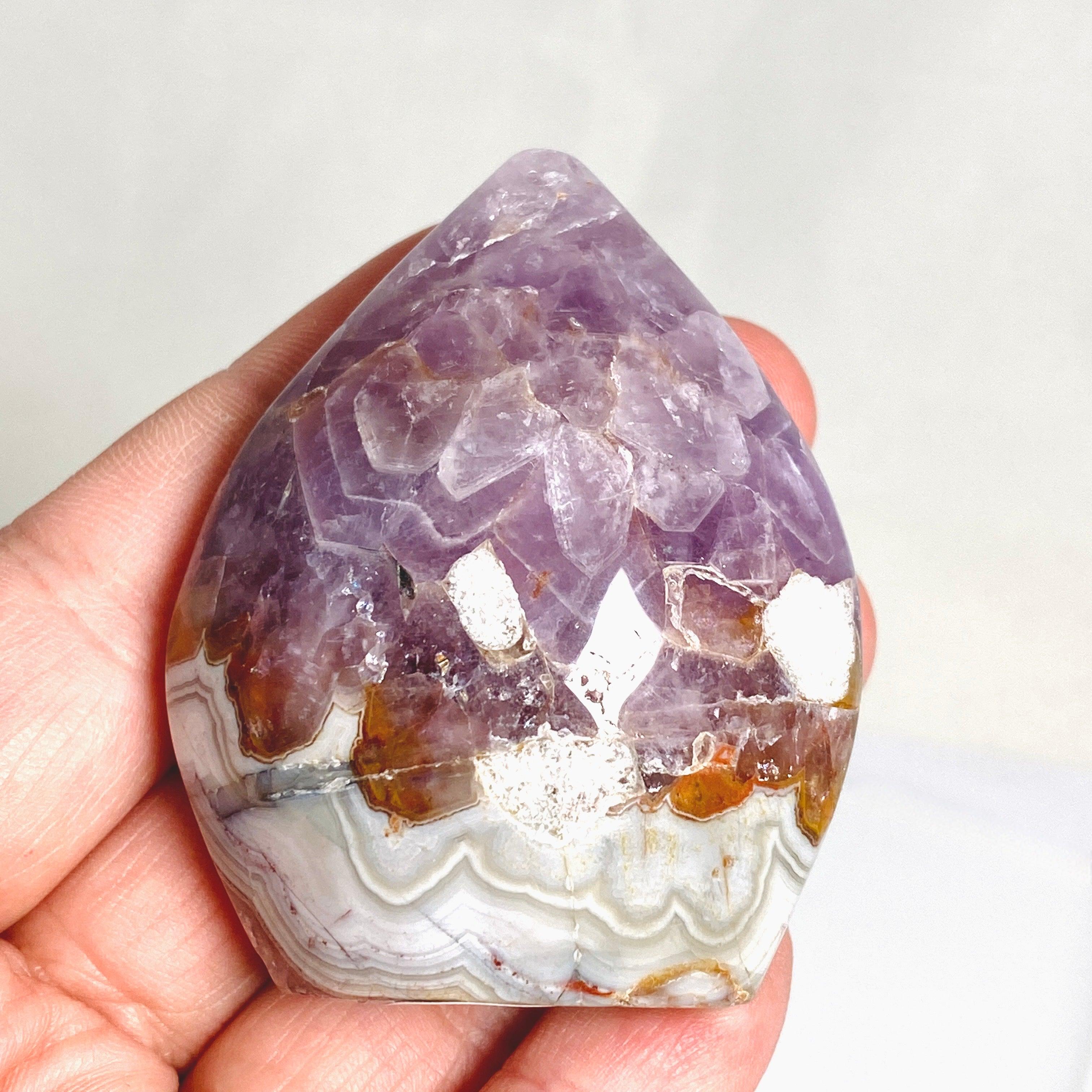 Natural Amethyst Agate Freeform Stone - AAF 02 | Healing Crystal for Meditation, Yoga & Home Decor | Unique Raw Gemstone for Spiritual Energy & Chakra Balancing