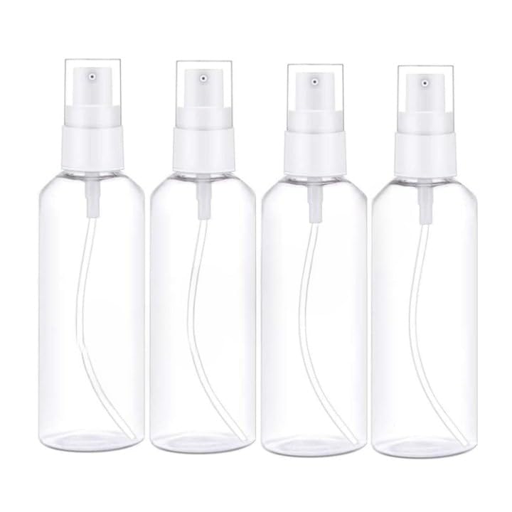 SHREE MAHA 8-Pack 100ml Clear Refillable Fine Mist Spray Bottles - Reusable Empty Containers for Hand Sanitizer, Perfume, Essential Oils, Hair Care - Perfect for Home, Office, Car & Travel Use