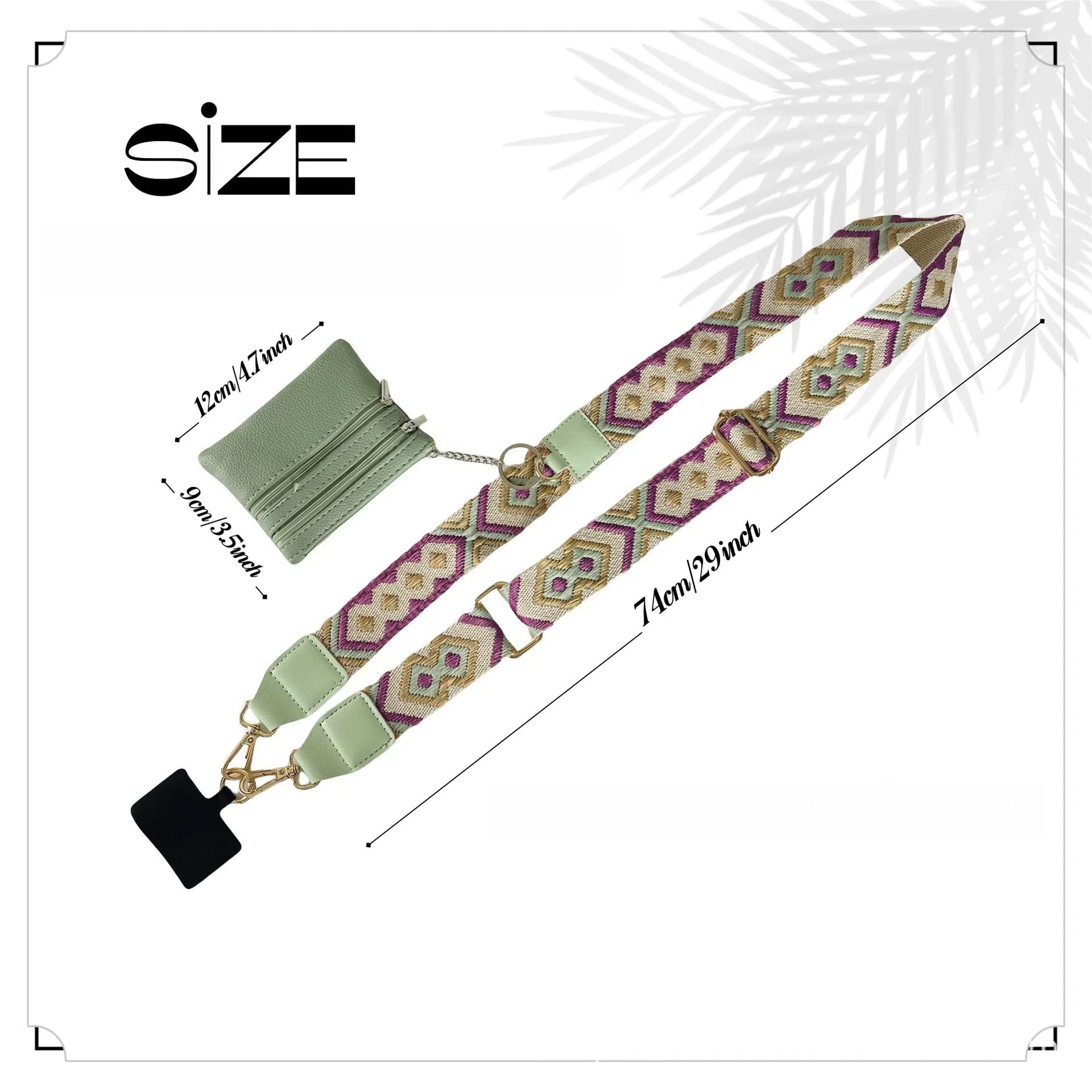Premium Adjustable Crossbody Phone Strap with Zippered Wallet Pouch - Compatible with iPhone & Smartphones - Hands-Free Convenience for Shopping, Travel & Outdoor Activities (Black)
