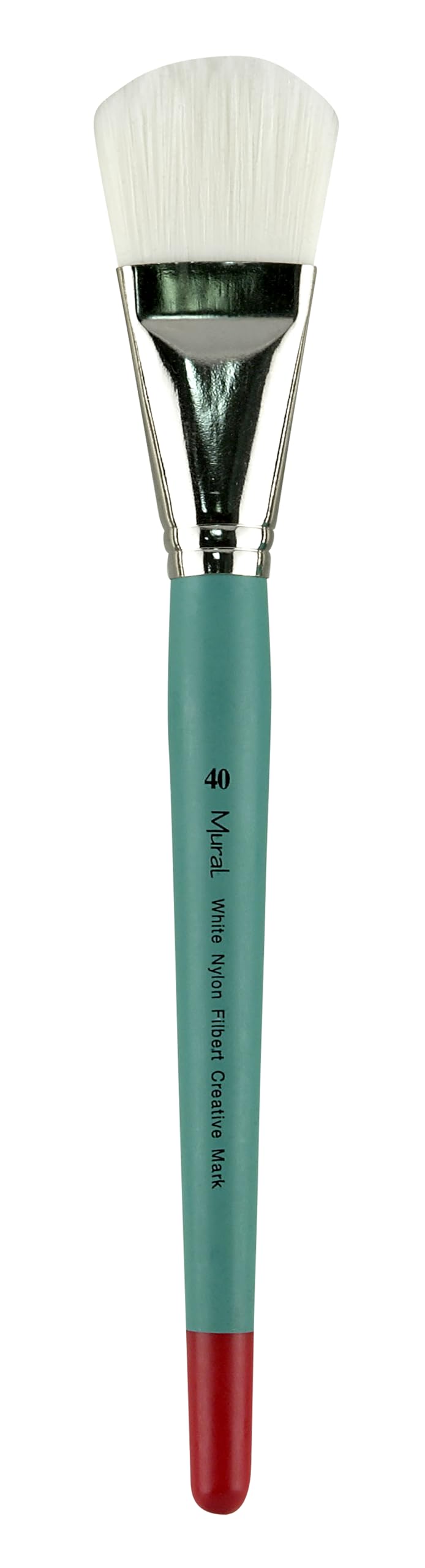 Creative Mark Mural Large Artist Brushes - White Filament Paint Brushes for Acrylic & Watercolor Painting - Filbert #40 - Perfect for Canvas Murals, Wall Art & Professional Studio Work