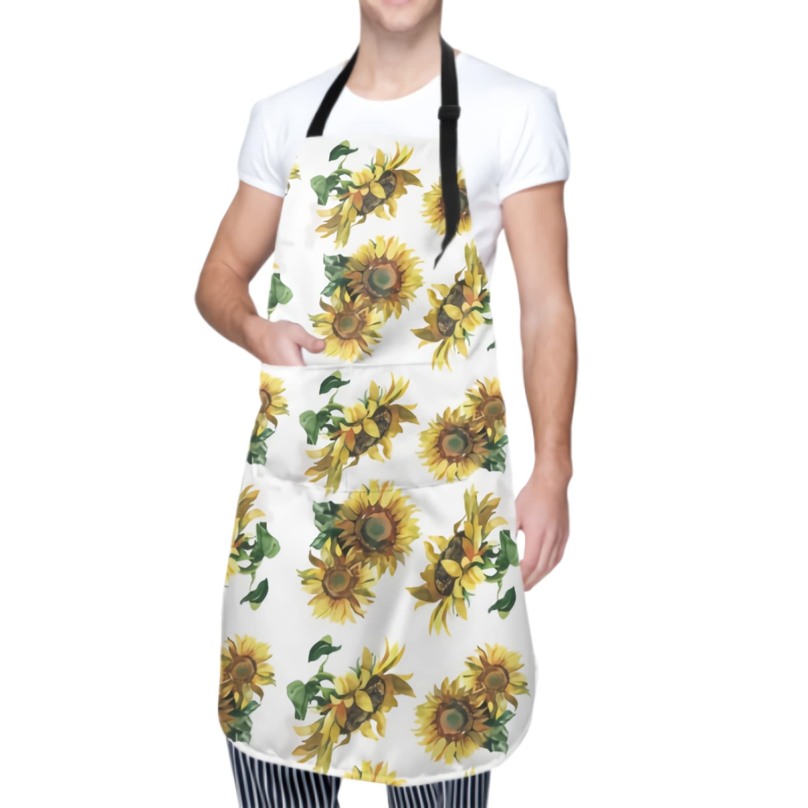 Adjustable Bib Apron with Pockets - Premium Kitchen Cooking, Baking, Drawing & BBQ Apron for Adults - Perfect for Chefs, Artists, Grilling & Home Cooking