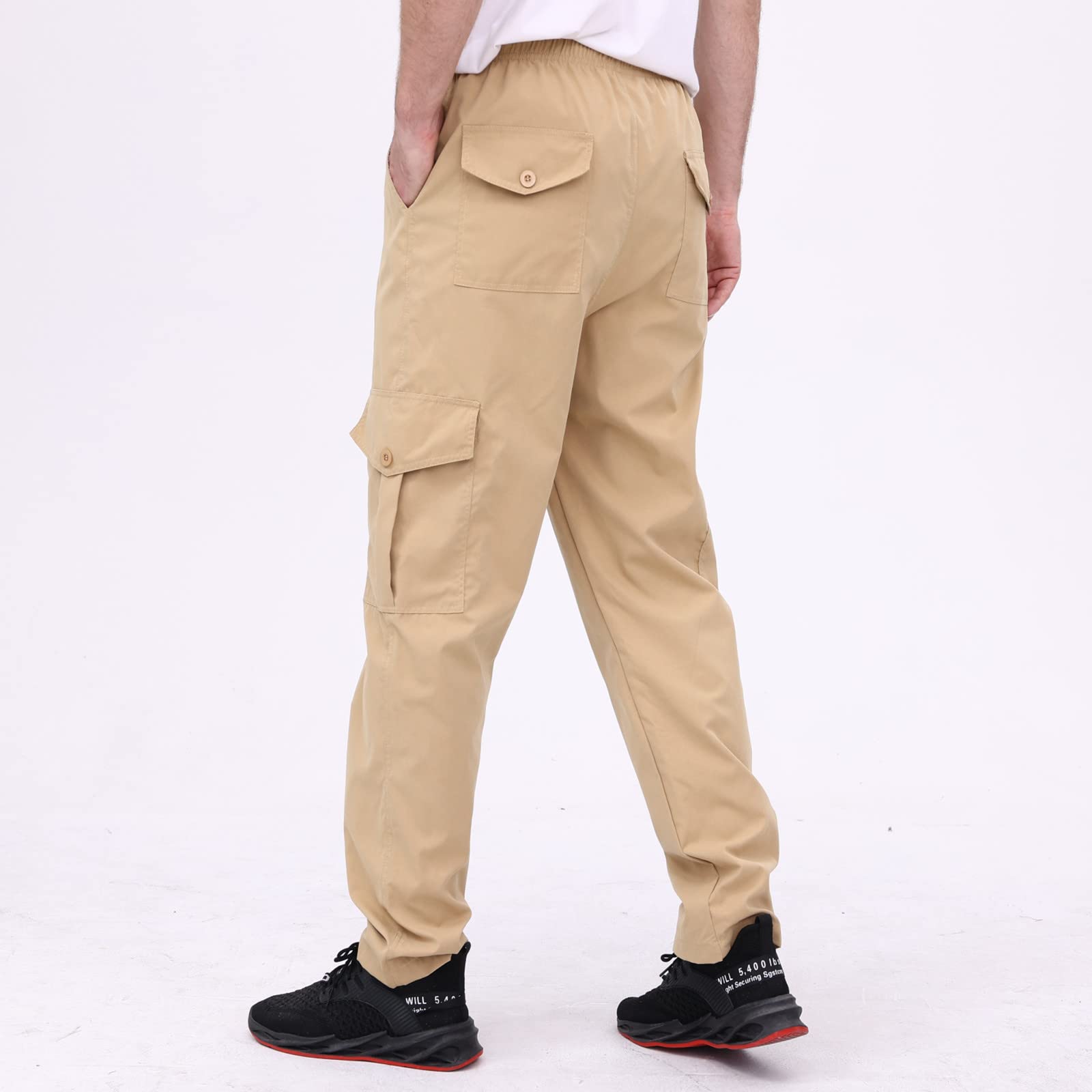 Men's Casual Cargo Pants - Lightweight Tactical Joggers with Multiple Pockets, Breathable Sweatpants for Outdoor, Gym & Streetwear | Perfect for Hiking, Workout & Daily Wear