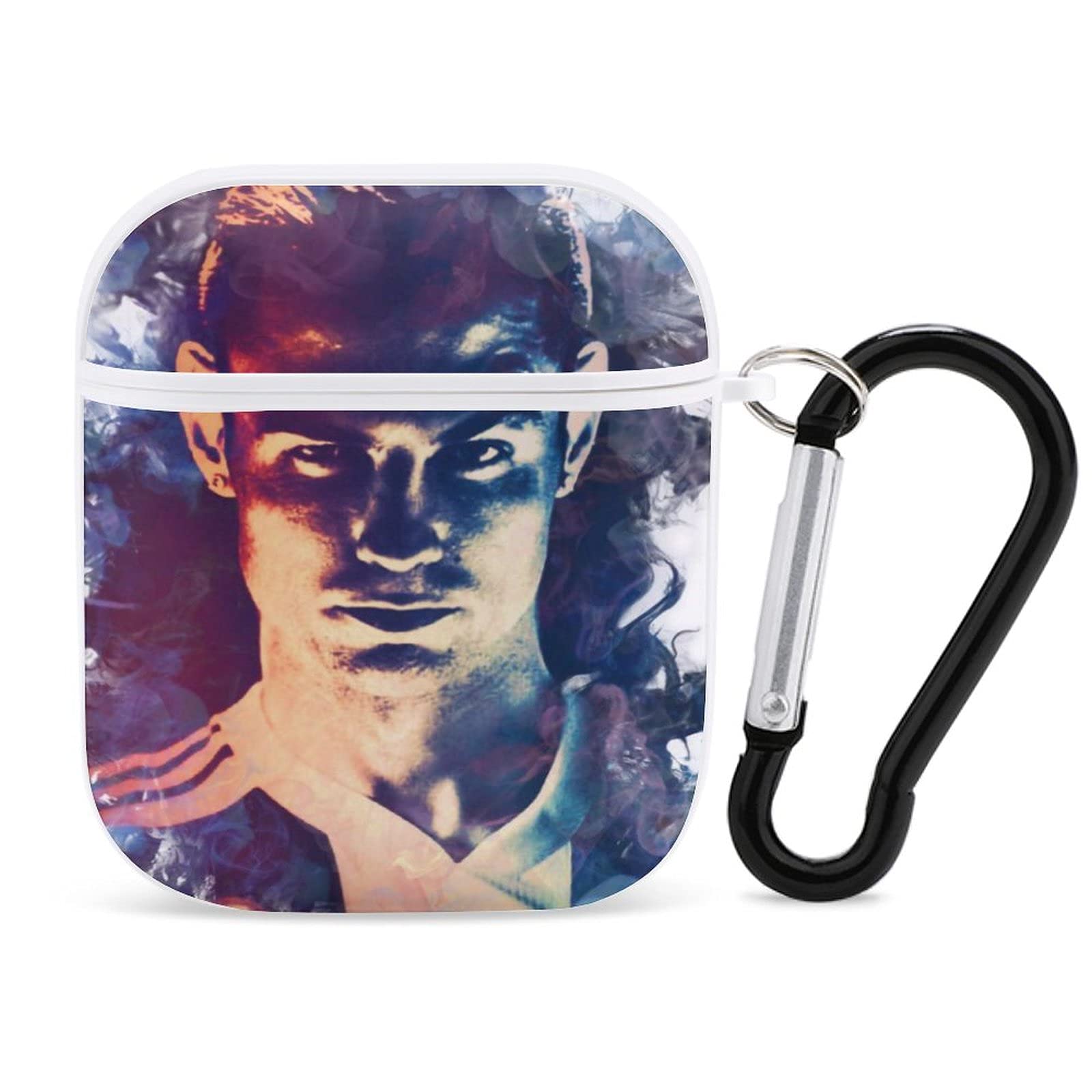 CR7 Football Player AirPods Case 1 & 2 - Shockproof Silicone Cover with Keychain, Compatible with Wired Charging | Custom Printed Design for Apple AirPods | Perfect Gift for Soccer Fans & Sports Enthusiasts