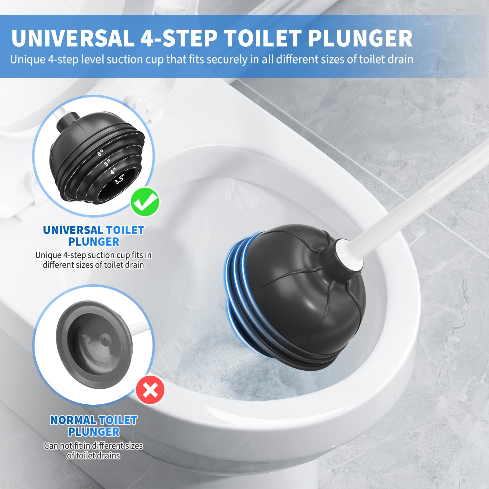 Uptronic 2-in-1 Toilet Plunger and Brush Set with Holder - Heavy Duty Bathroom Cleaning Combo with Modern Caddy Stand (White, 2 Pack) - Perfect for Toilet Cleaning, Bathroom Maintenance & Home Hygiene