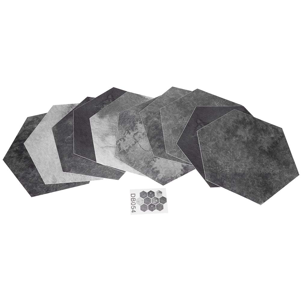 Non-Slip Hexagonal Floor Stickers - Grey Peel and Stick Waterproof Staircase Decals, Self-Adhesive Wood Plank Wallpaper for Home Decor, DIY Living Room, Bedroom & Staircase Safety