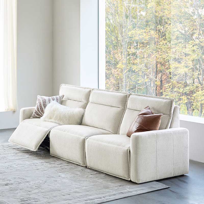 Essentia Power Reclining Corner Sofa - Easy Care Fabric Sectional Couch with USB Charging for Living Room, Home Theater & Family Room Comfort
