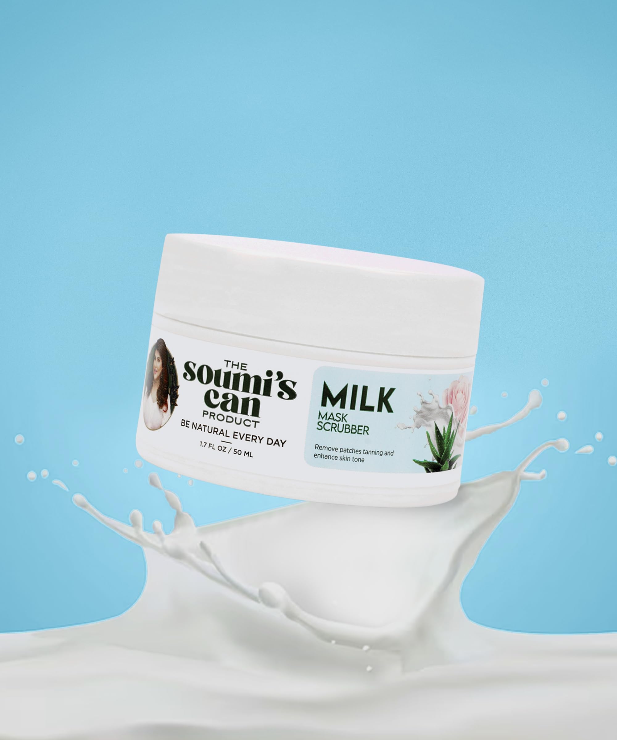 SOUMI's CAN Milk Mask Scrubber 50ml - Deep Cleansing & Exfoliating Face Scrub for Glowing Skin | Pack of 1 | Perfect for Daily Skincare Routine & Spa Days