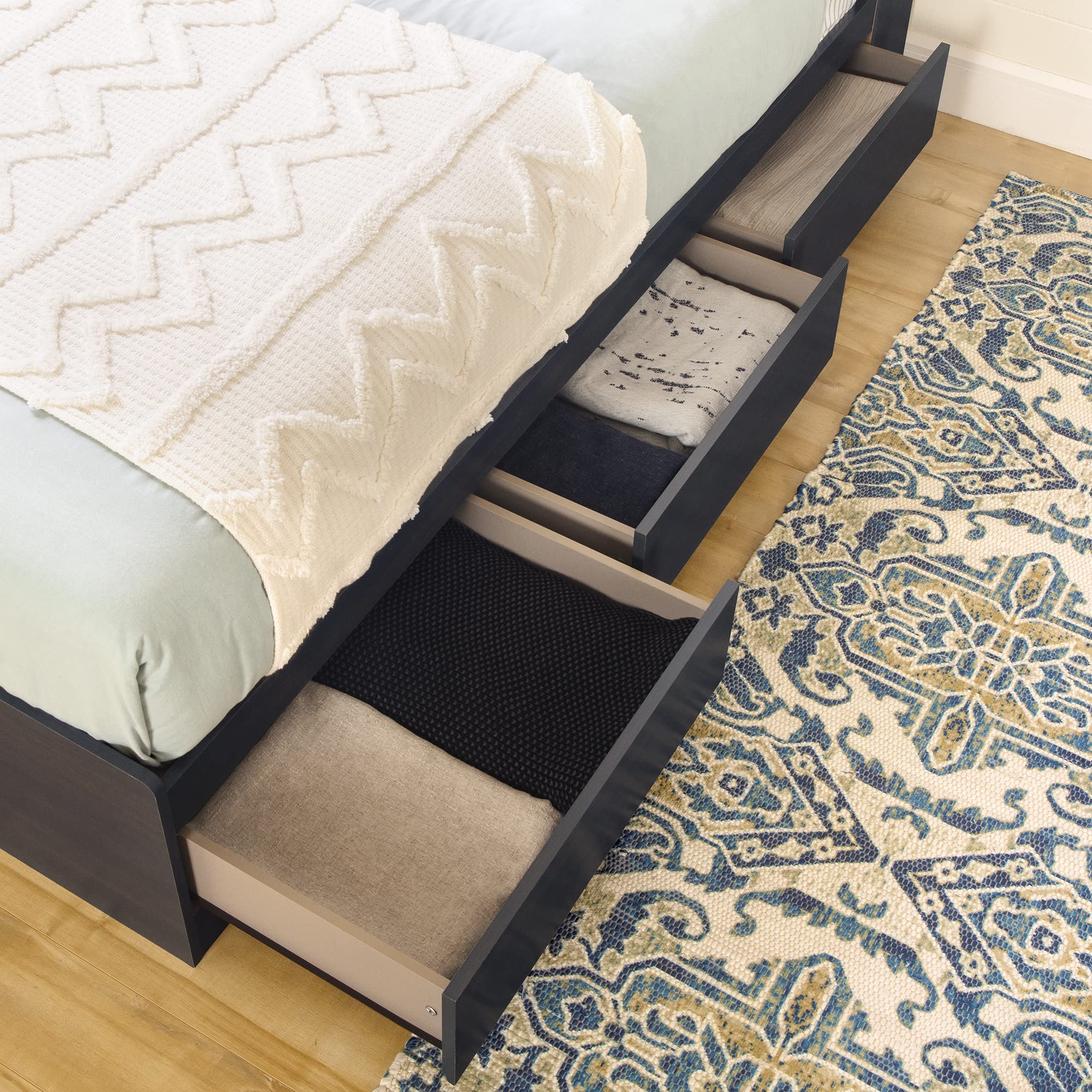 South Shore Aviron Mates Twin Size Bed Frame with 3 Storage Drawers, 39-Inch, Blueberry Finish - Perfect for Kids' Bedrooms, Guest Rooms & Small Spaces