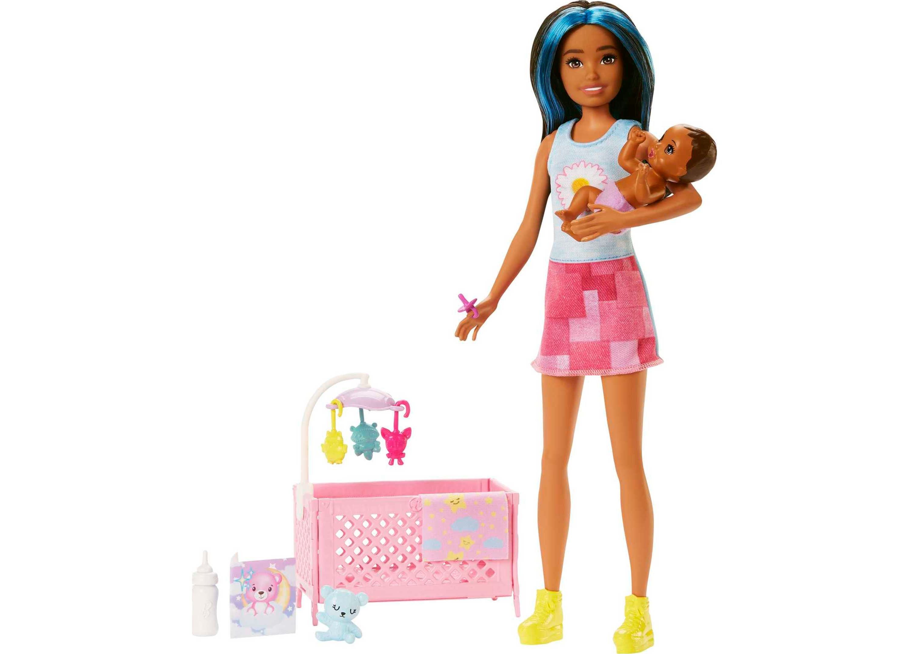Barbie Skipper Babysitters Inc. Playset with Brunette Doll & Sleepy Baby Doll - Pretend Play Toy for Kids, Perfect for Role-Playing & Storytelling Fun
