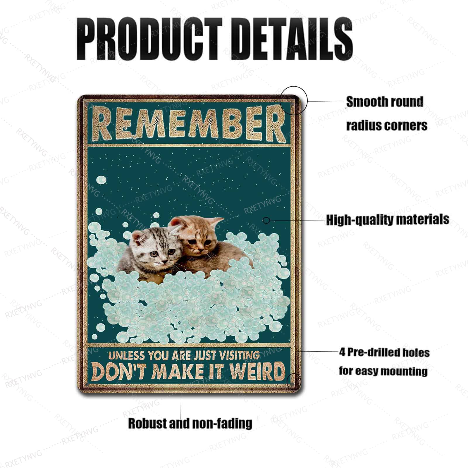 Funny Wash Your Paws Tin Sign - 8x12 Inch Metal Wall Decor for Bathroom & Kitchen