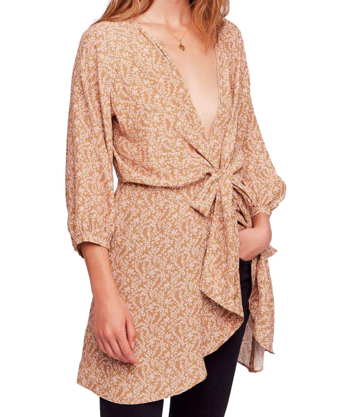 Free People Women's Clara Floral Mini Tunic Dress - Boho Chic Summer Dress for Beach, Vacation & Casual Outings