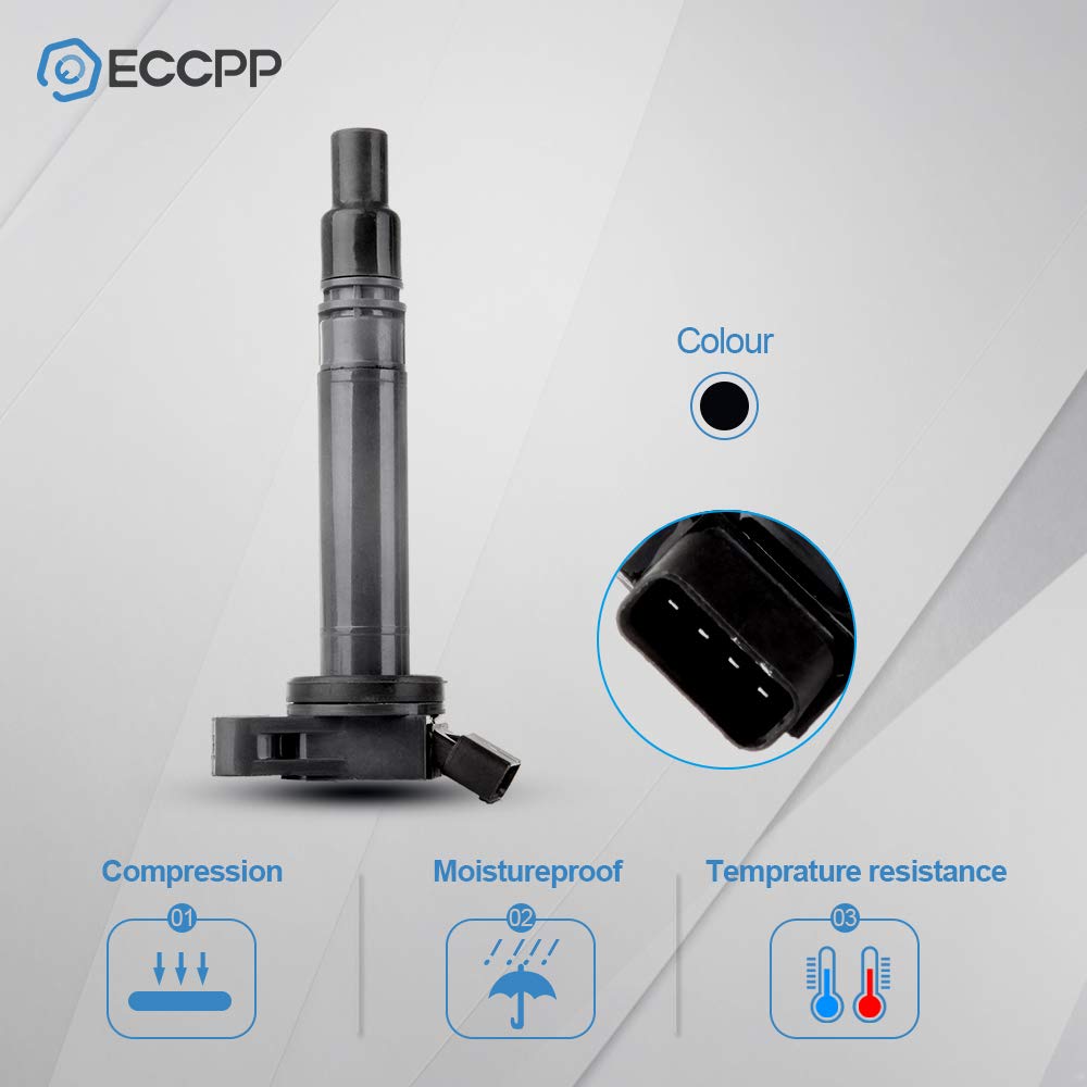 High-Performance ECCPPS Ignition Coil Replacement for Toyota Lexus Scion - Compatible with 90919-02256, UF507, C1596, UF-507, UF587 Models - Perfect for Engine Performance & Fuel Efficiency Enhancement