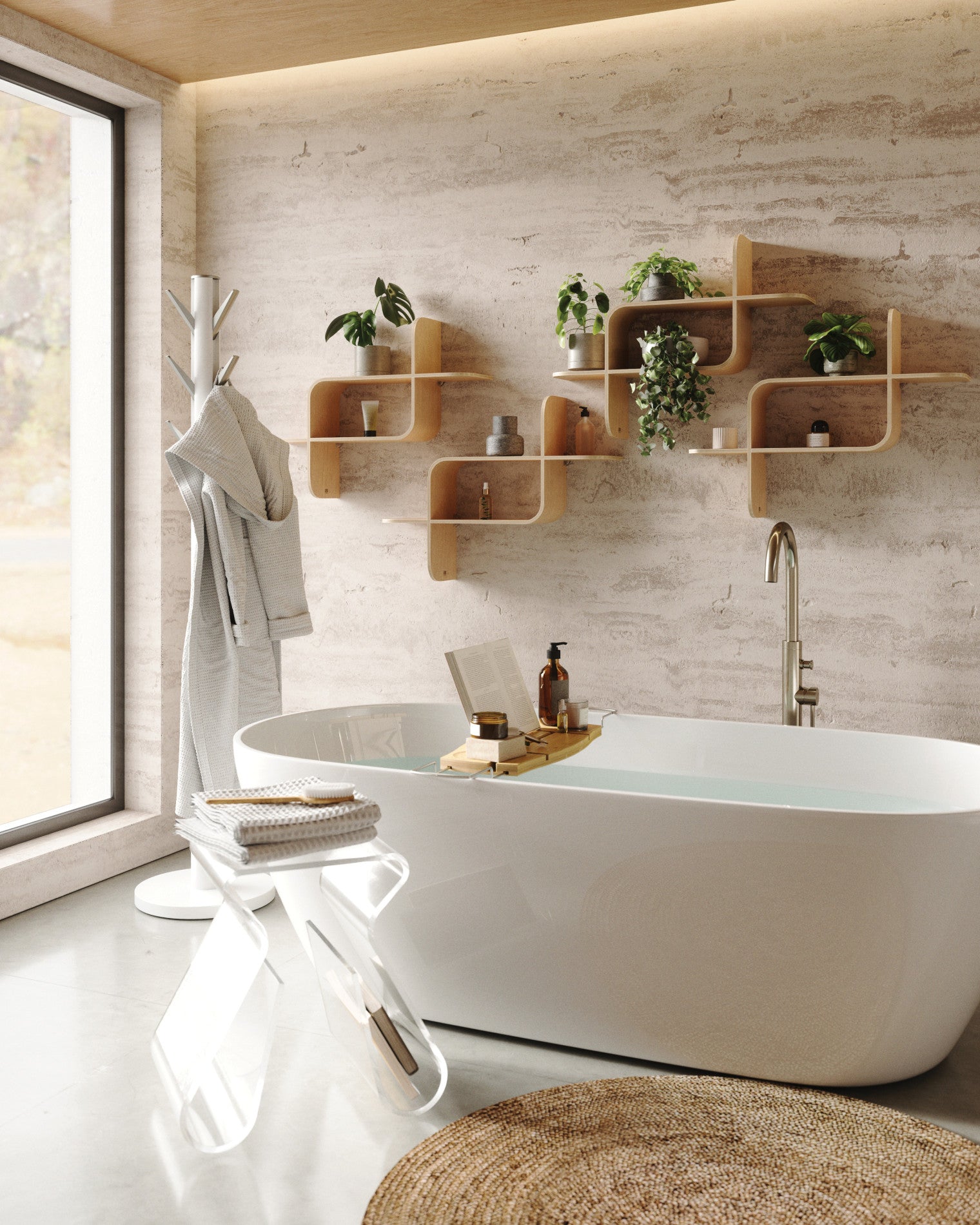 Aquala Premium Bamboo Bathtub Caddy Tray with Adjustable Arms - Perfect for Relaxing Baths, Reading, Wine & Spa Essentials - Ideal for Bathroom Accessories & Self-Care Gifts