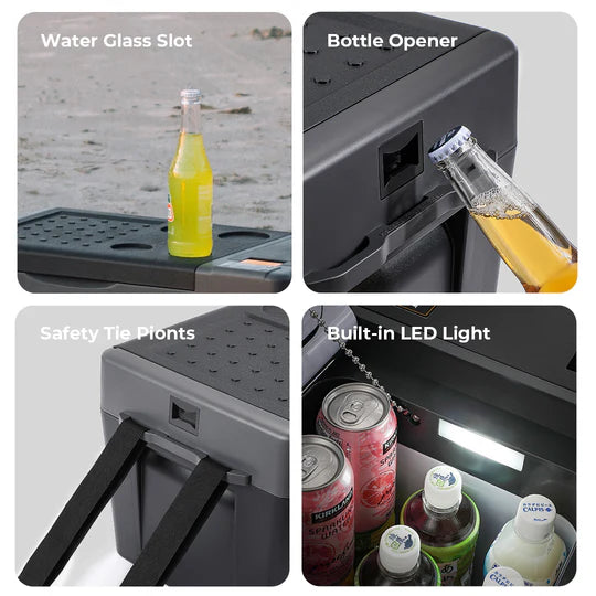 BougeRV CRPRO20 21 Quart 12V Portable Car Refrigerator Freezer - Compact Cooling for Road Trips, Camping & Outdoor Adventures