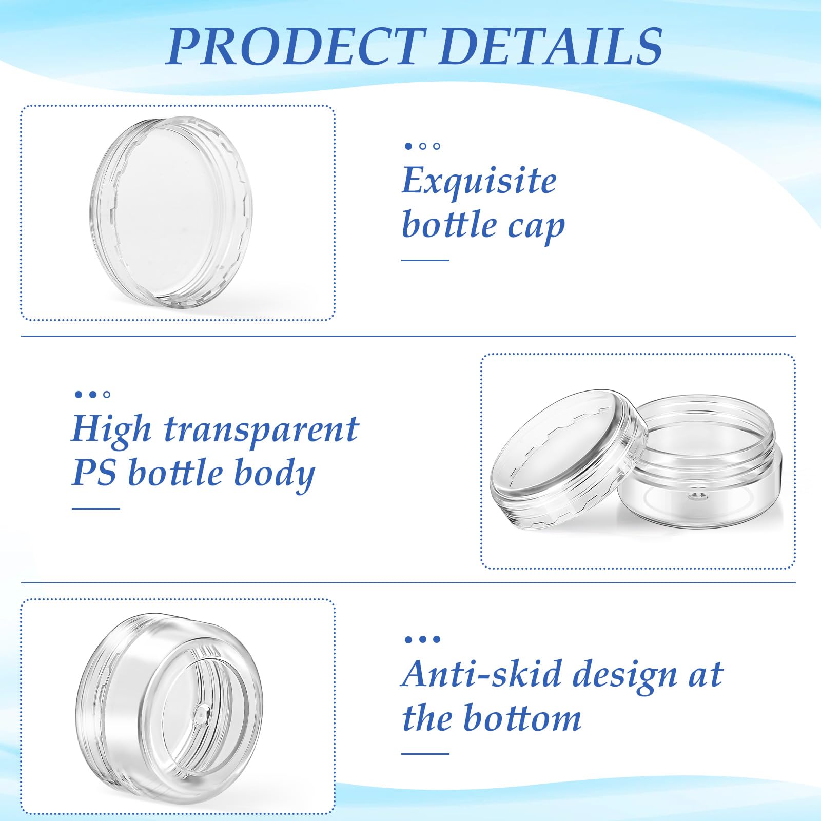 99-Pack 5g Small Clear Plastic Cosmetic Containers with Lids - Travel-Sized Round Jars for Creams, Makeup, Ointments & Lip Scrubs | Perfect for Sample Storage, Skincare Organization & DIY Beauty Products