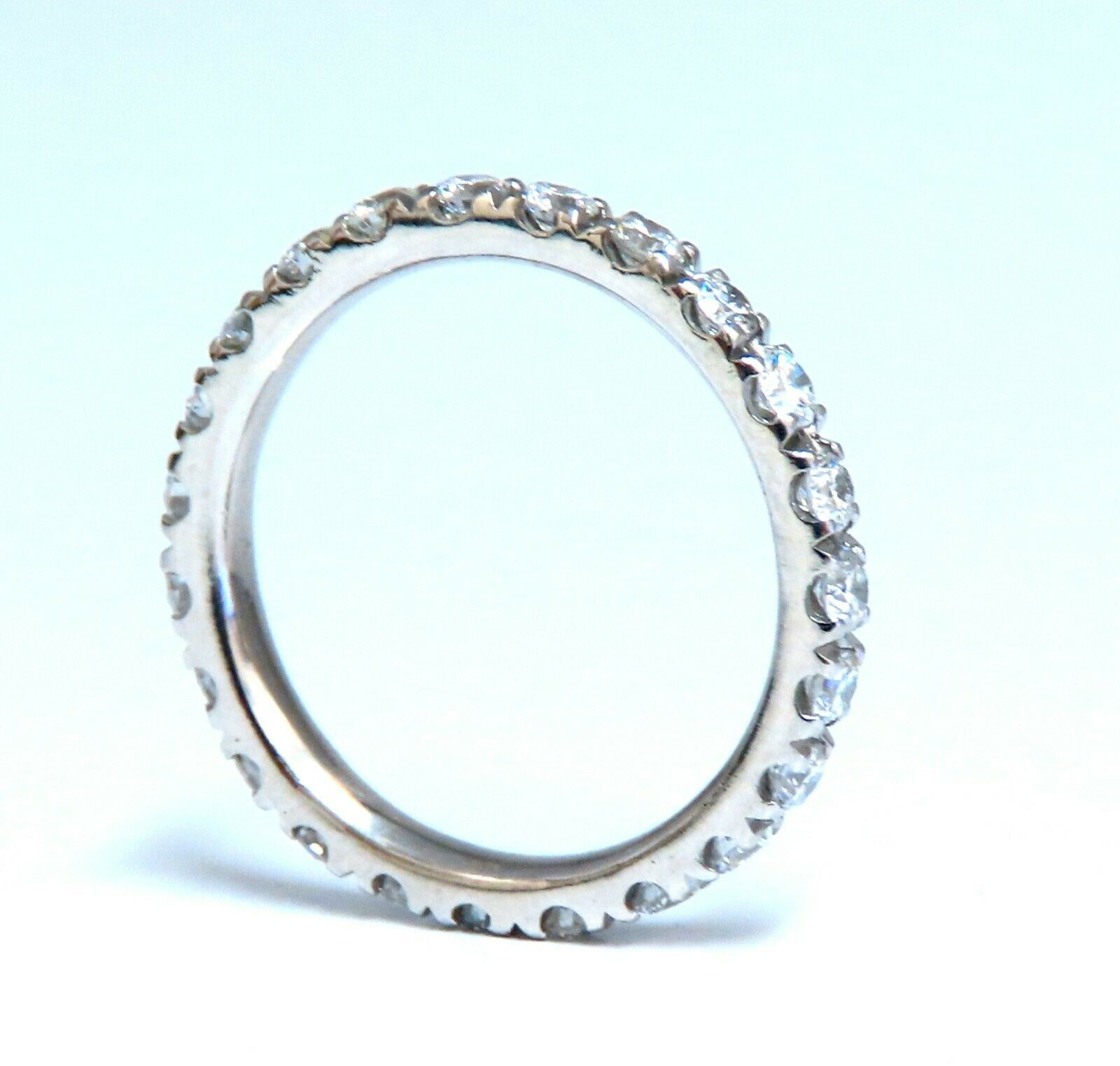 0.92ct Natural Round Diamond Eternity Ring - 14K White Gold Wedding Band for Women, Perfect for Anniversaries & Proposals