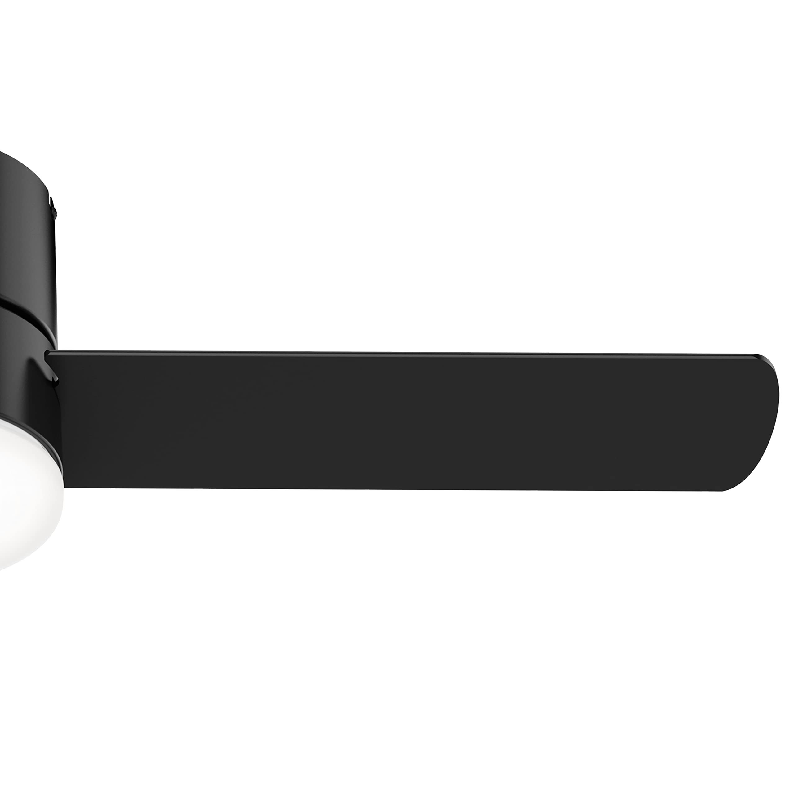 Hunter Fan 52 Inch Low Profile Matte Black Ceiling Fan with LED Light Kit & Remote Control - Energy Efficient Indoor Cooling for Bedroom, Living Room & Office (Renewed)