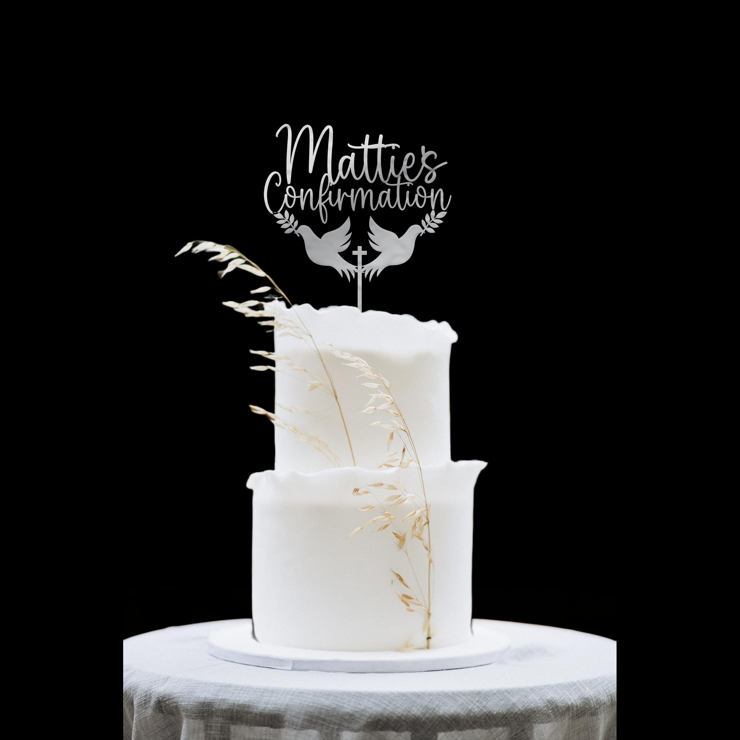 Custom Baptism Cake Topper Personalized with Name - God Bless Communion & 1st Confirmation Cake Decor - Perfect for Religious Celebrations, Baby Showers & Christening Parties