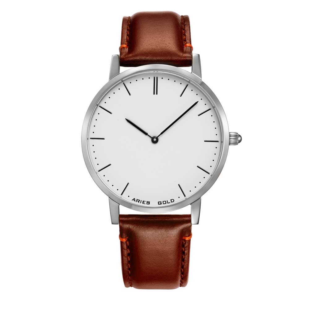 Aries Gold Urban Tango L 1008 S W Brown Leather Strap Women's Watch - Elegant Fashion Timepiece for Office, Party & Everyday Wear