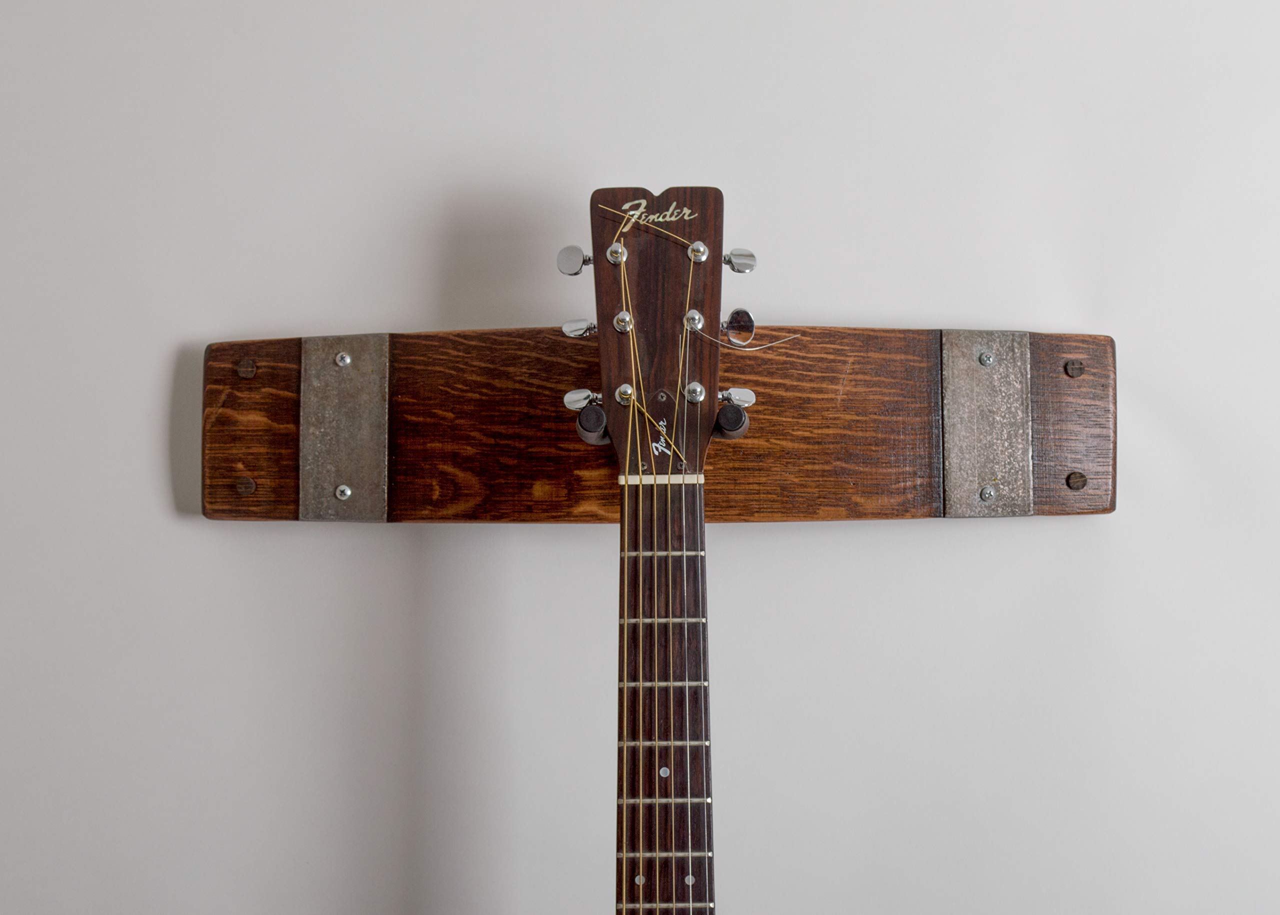 Red Mahogany Wine Barrel Guitar Stand - Handcrafted Wooden Guitar Holder for Acoustic & Electric Guitars - Perfect for Home, Studio & Bar Decor
