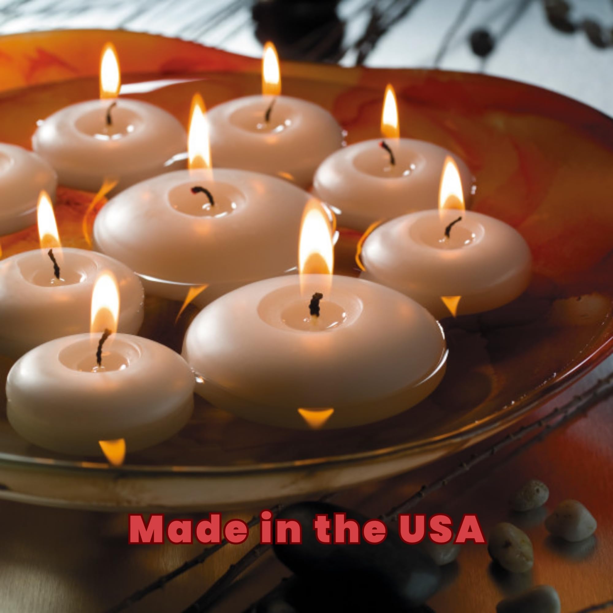 Hollowick Select Wax White 2-Inch Diameter Floating Candles - Bulk 144-Pack for Weddings, Spa, Home Decor & Relaxation