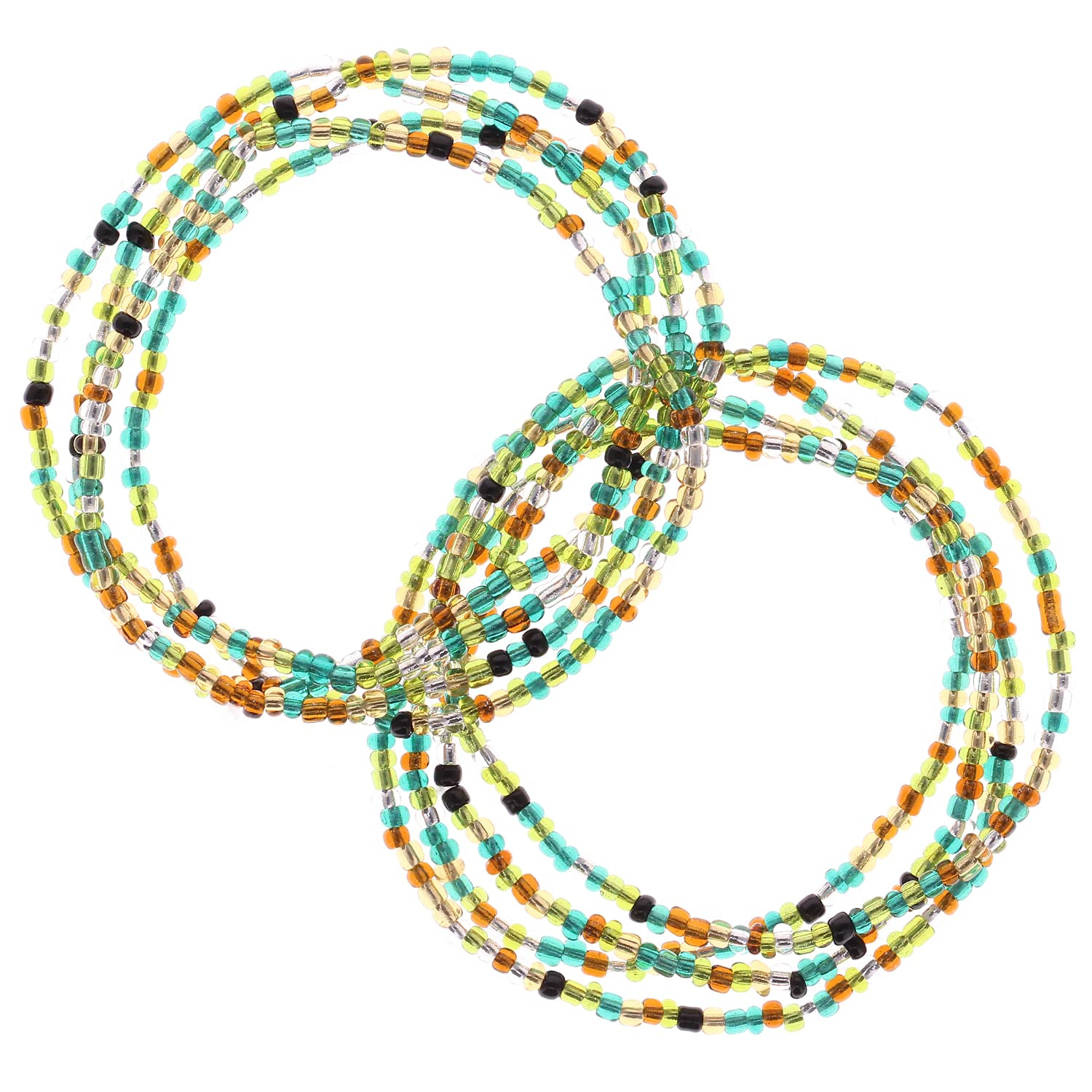 Colorful Stretchy African Waist Beads Body Chain Jewelry for Women - Perfect for Belly Dance, Festival Wear & Body Positivity