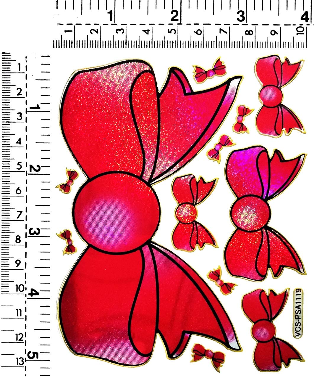 Glitter Stickers Pack - 10 Sheets Red Bow Ribbon Stickers for Scrapbooking, DIY Crafts, Photo Albums, Journals, and Kids School Projects (12-Pack) - Perfect for Party Decor, Gift Wrapping, and Home Art Projects