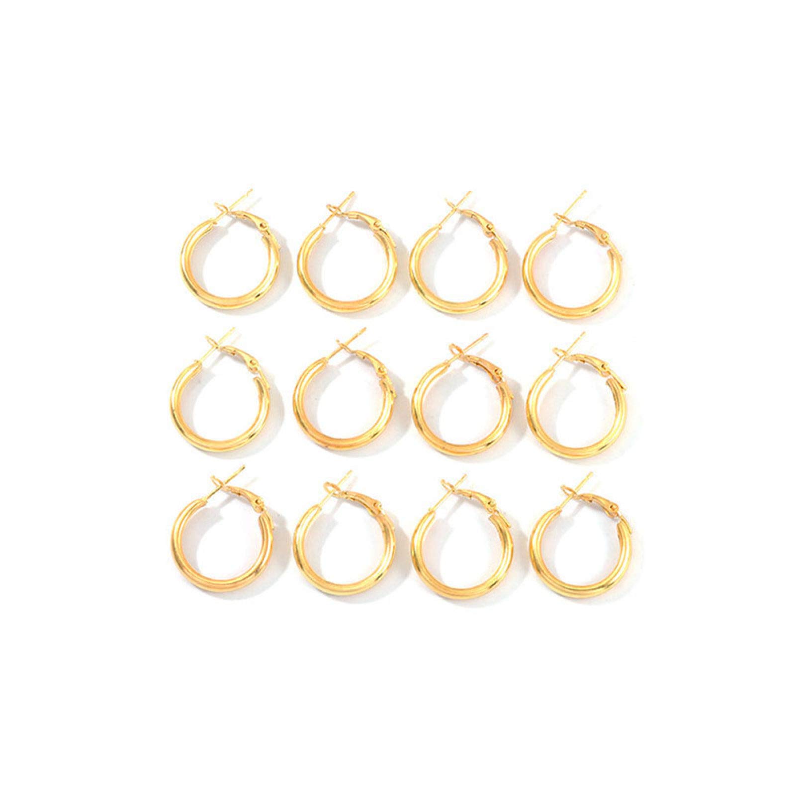 12Pcs/Set Fashion Women's Circle Dangle Hoop Stud Earrings - Hypoallergenic Piercing Jewelry Set for Teen Girls - Perfect for Parties, Gifts & Everyday Wear