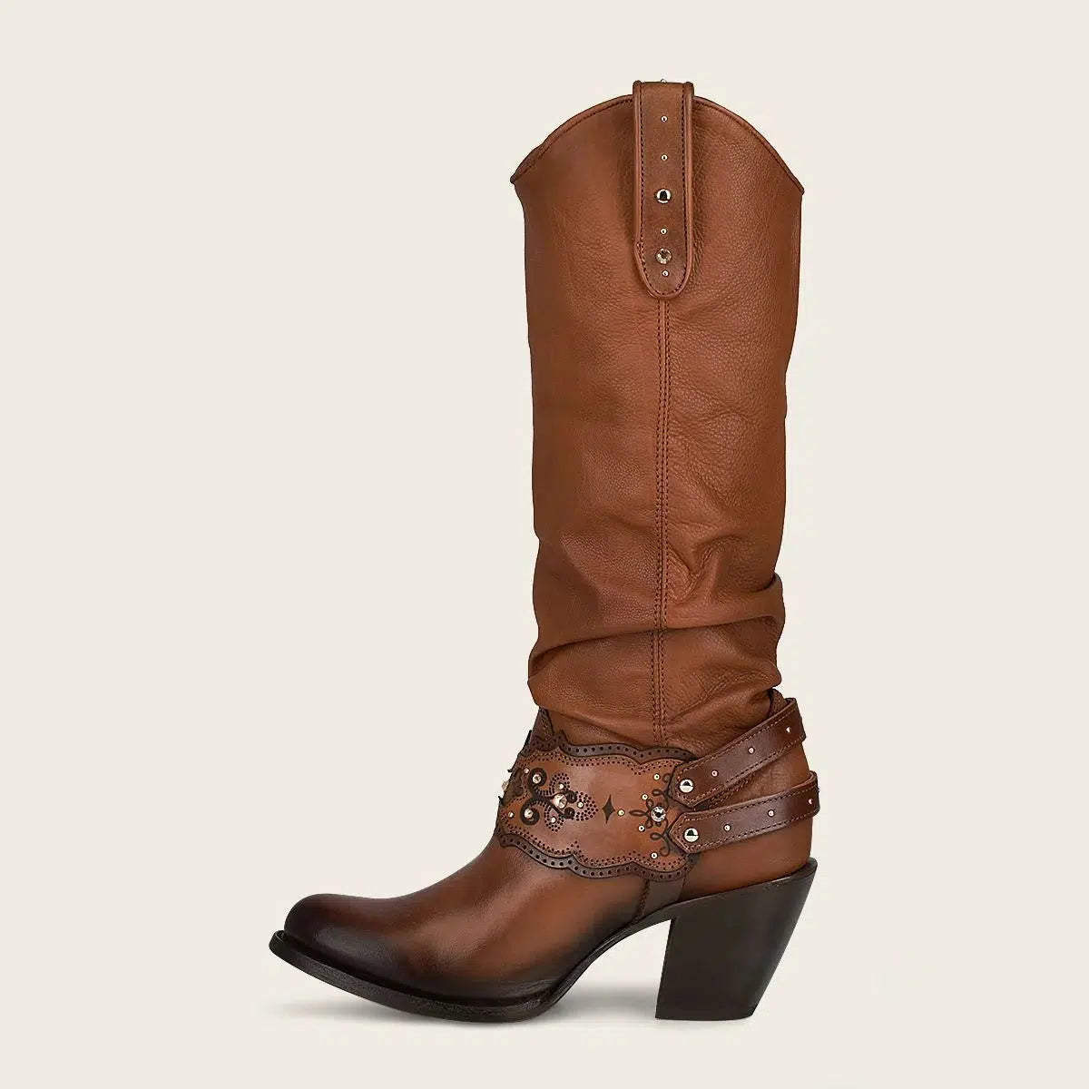 1Z41RS Women's Cuadra Golden Casual Cowgirl Leather Knee High Boots - Stylish Western Fashion for Rodeo, Country Dance & Everyday Wear