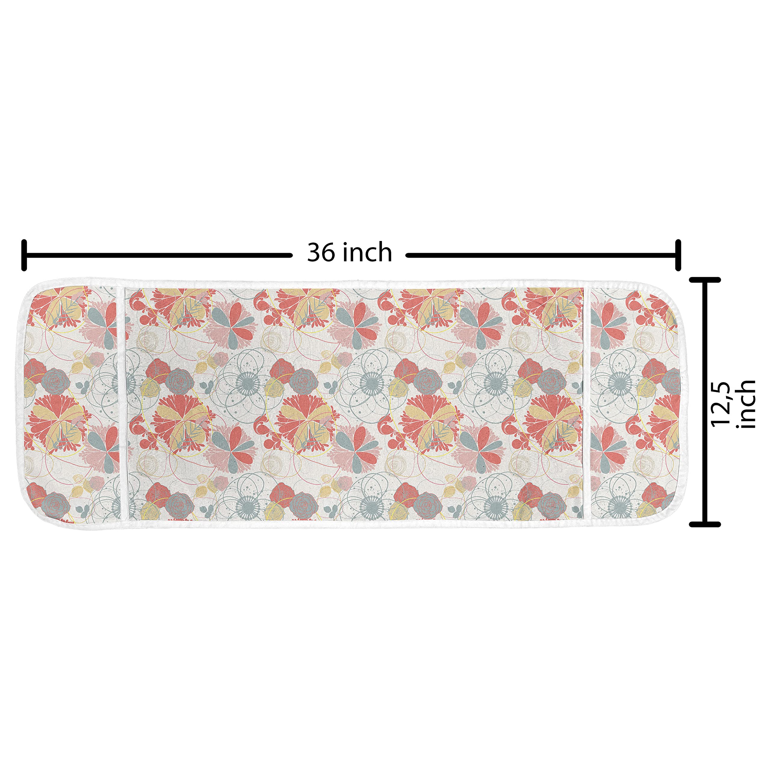 Ambesonne Floral Microwave Cover - Waterproof Kitchen Organizer with Pockets, 36