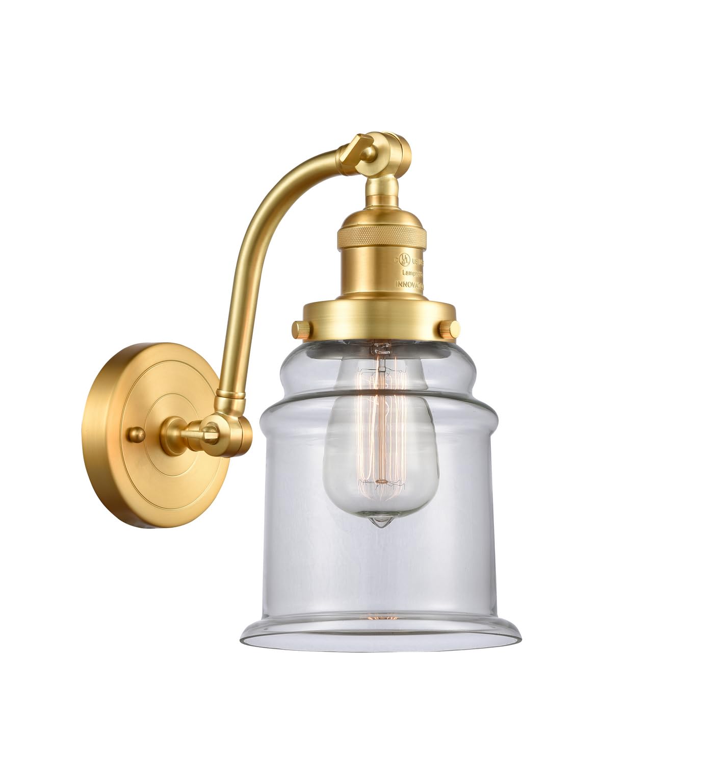 515-1W-SG-G182 LED Bare Bulb 1 Light Cord Set in Satin Gold - Vintage Edison Style Lighting for Home Decor, Cafe, Restaurant & Retail Spaces