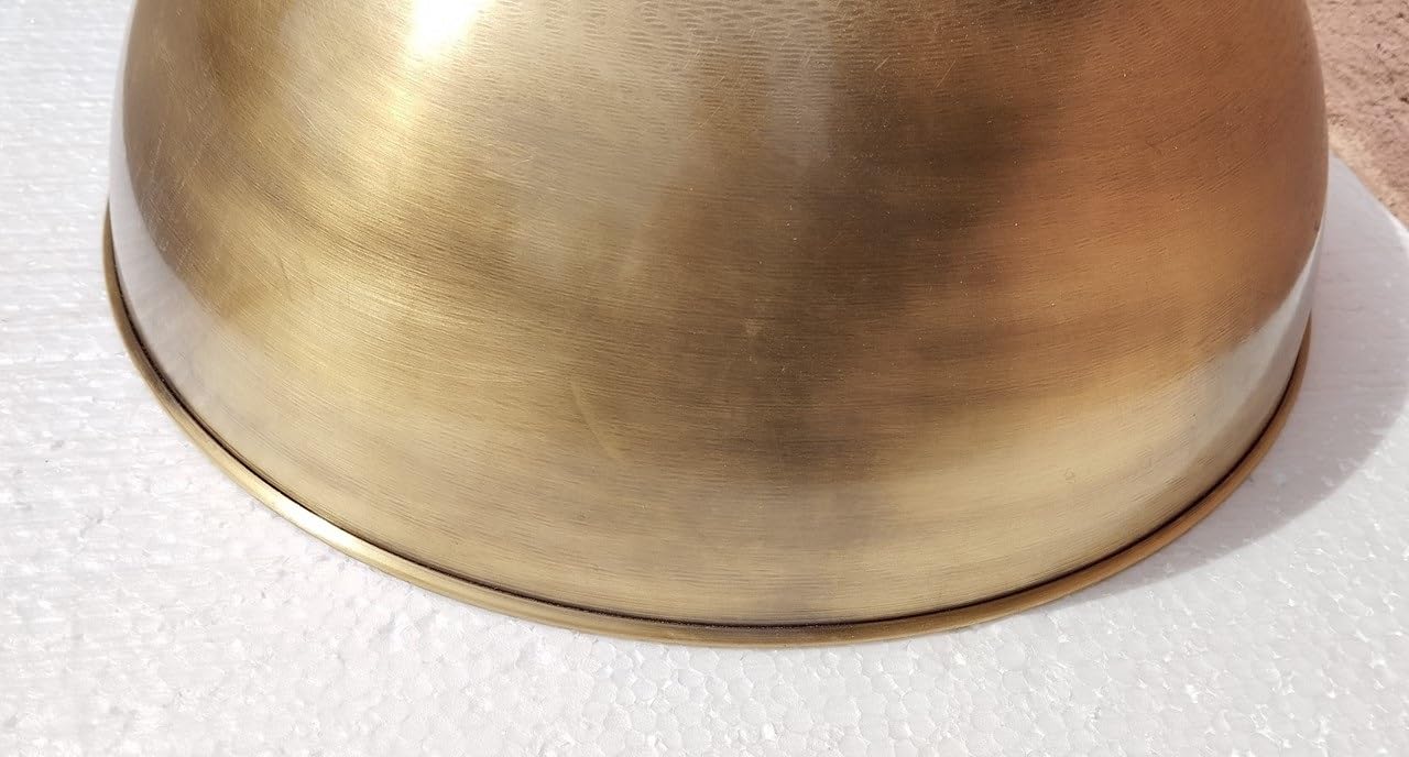 Vintage Hammered Brass Dome Pendant Light - 15