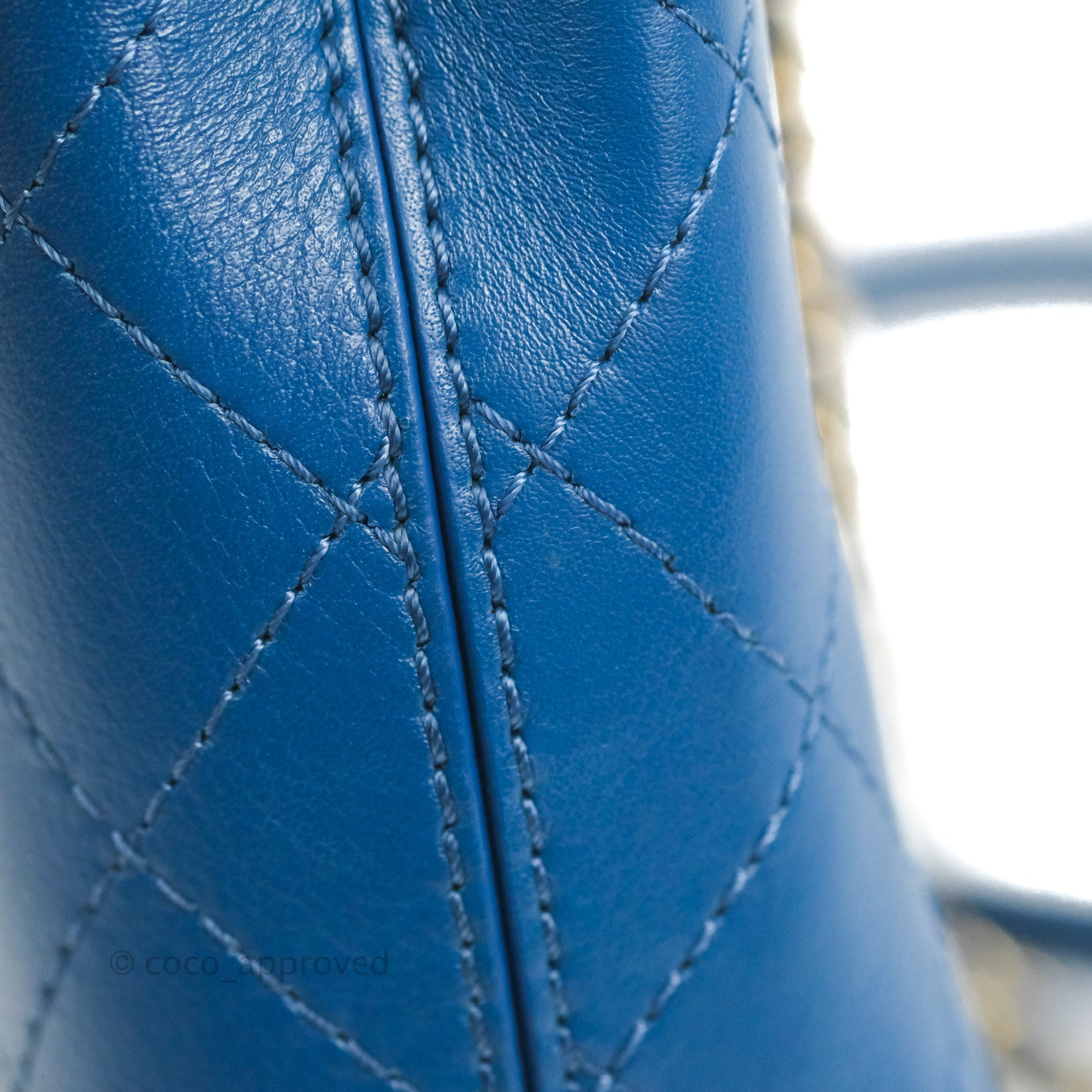 Chanel Blue Quilted Leather Small Frame Flap Bag - Luxury Crossbody Purse for Women, Perfect for Date Night & Evening Events