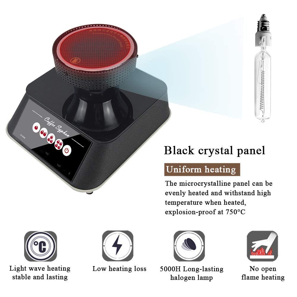Premium Halogen Beam Heater for Syphon Coffee Maker - 220V Fast Heating Burner for Professional Coffee Brewing | Perfect for Home Baristas & Coffee Shops