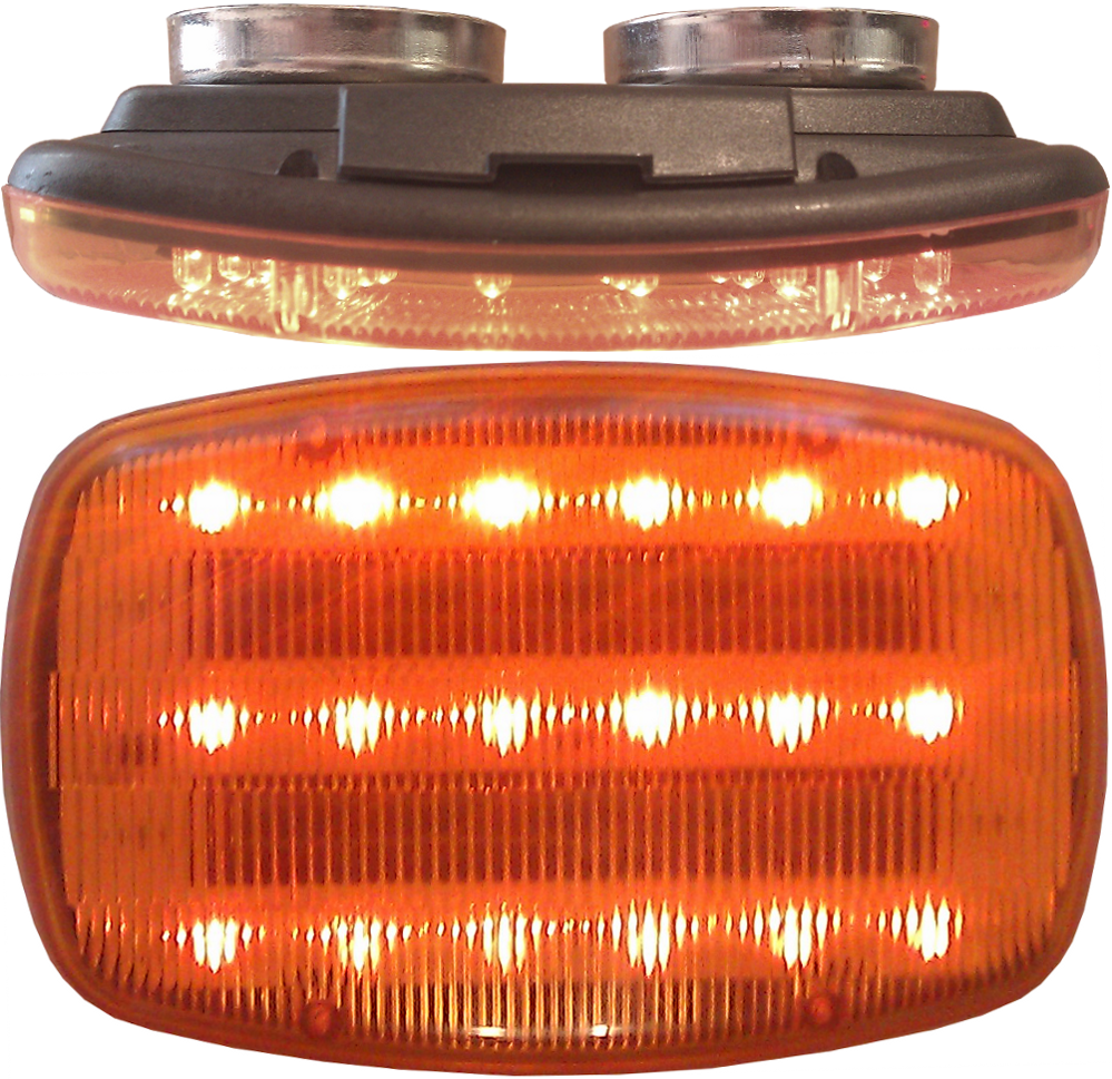 PM V316MA Amber Battery Operated Flashing Hazard Lights (4 Pack) - Emergency Roadside Safety, Construction Zone Warning, Vehicle Hazard Marking for Trucks, Cars & Trailers