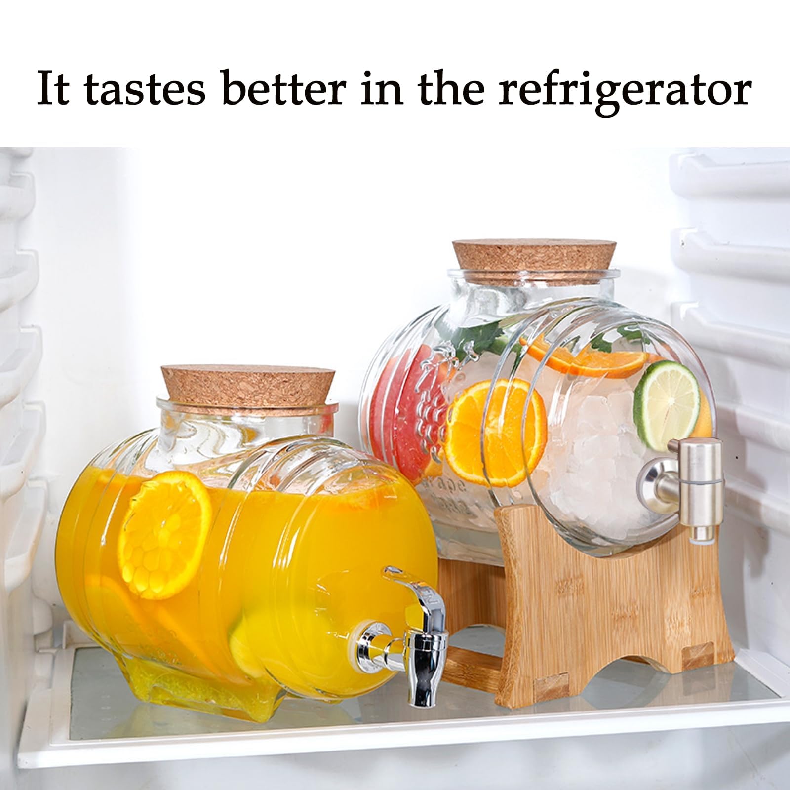 Glass Beverage Dispenser with Spigot & Stand - 3L/5L Iced Drink Dispenser for Parties, Events & Home Use - Cold Drink Pitcher for Lemonade, Iced Tea & Cocktails - Perfect for BBQs, Weddings & Outdoor Gatherings