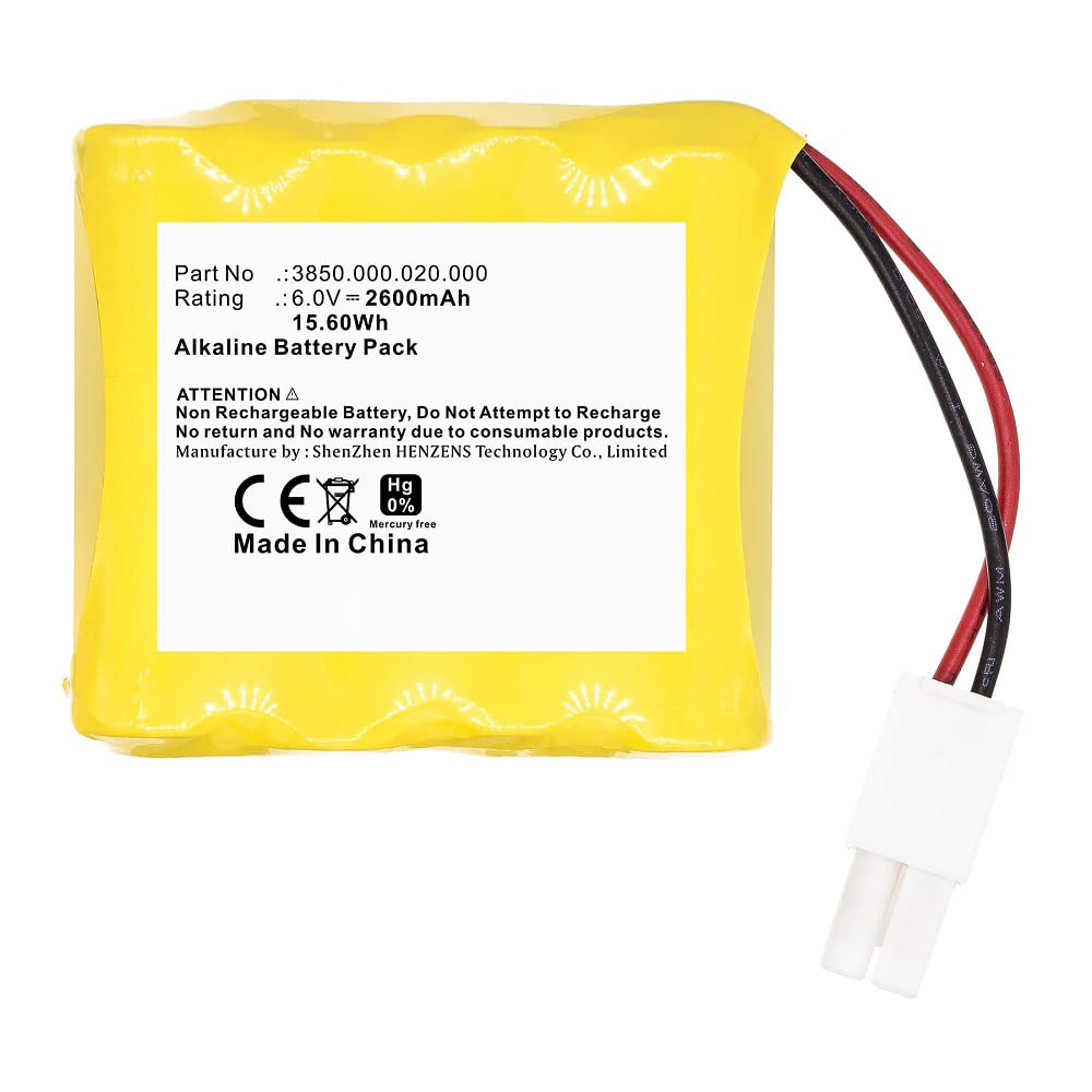 Synergy Digital Door Lock Battery - 6V 2600mAh Alkaline Ultra High Capacity Replacement for Safe-O-Kiefer 3850.000.020.000 | Compatible with Safe-O-Kiefer Door Locks | Perfect for Home Security & Smart Access Systems