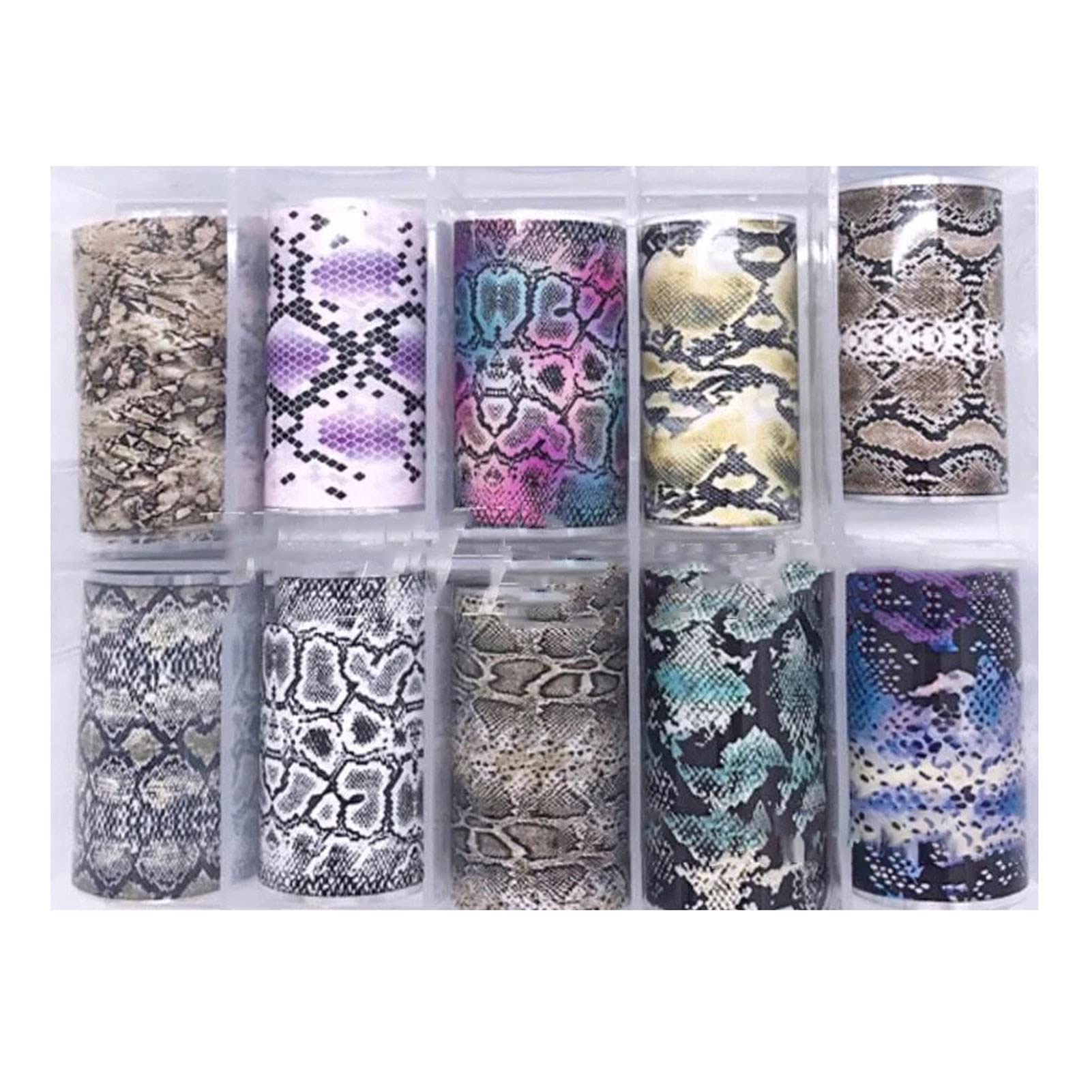 10 Rolls Fashion Nail Art Stickers - Multicolor Printed PVC Nail Decals for Manicure, Salon & Party | DIY Nail Foil Accessories for Women & Girls | Perfect for Home, Salon, Wedding & Special Events
