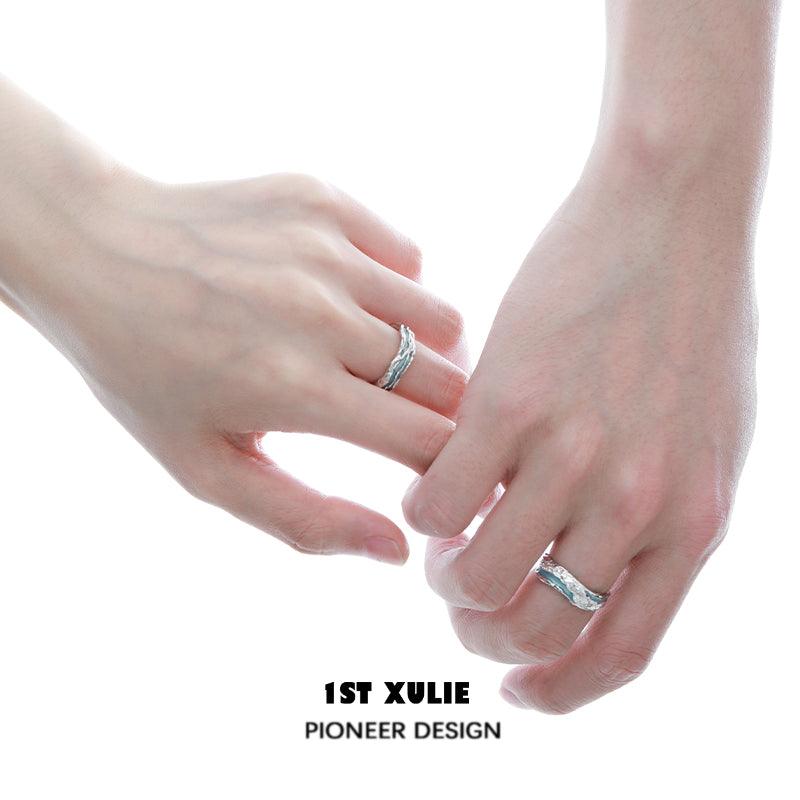 Sterling Silver Adjustable Couple's Rings for Him & Her - Perfect for Anniversaries, Weddings, and Romantic Gifts